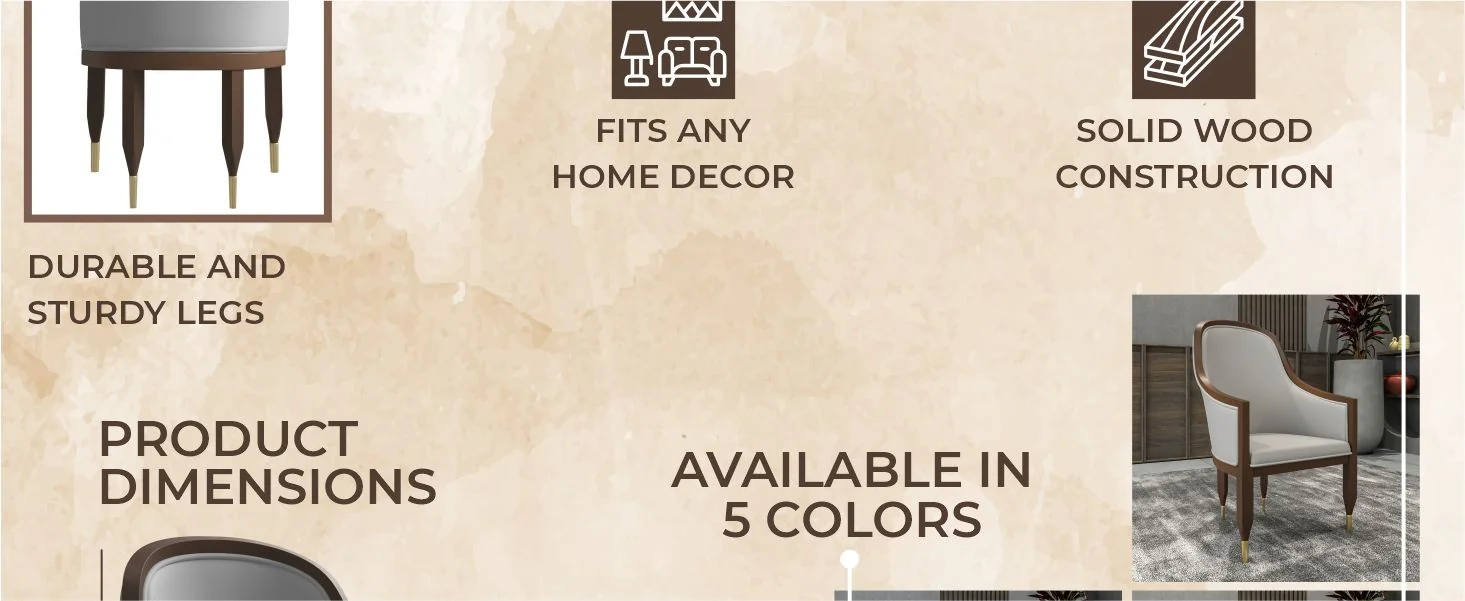 Elara Collection Wooden Dining Chair in Two-Tone Grey Set of 2