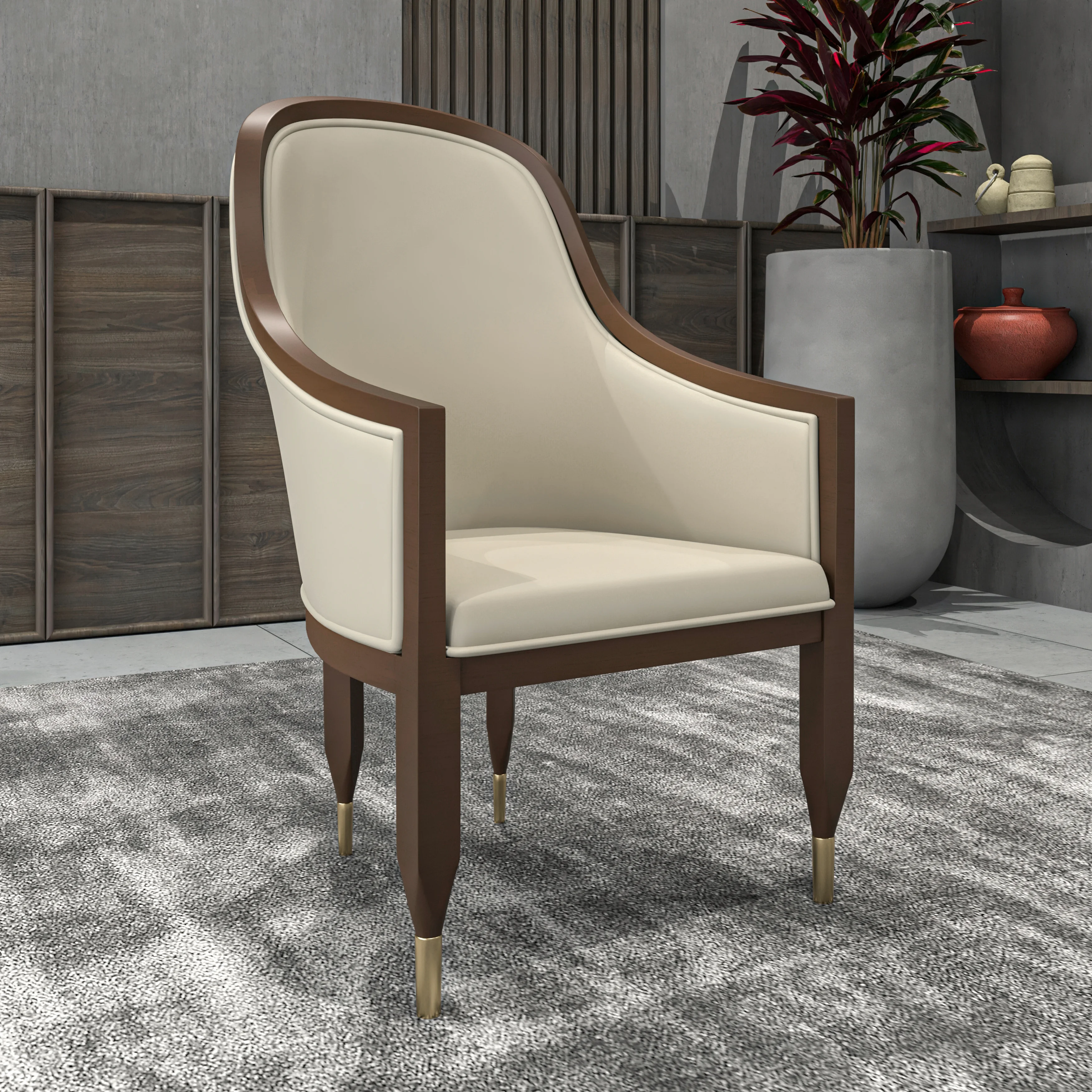 Belle Series Modern Dining Chair in Light Toupe