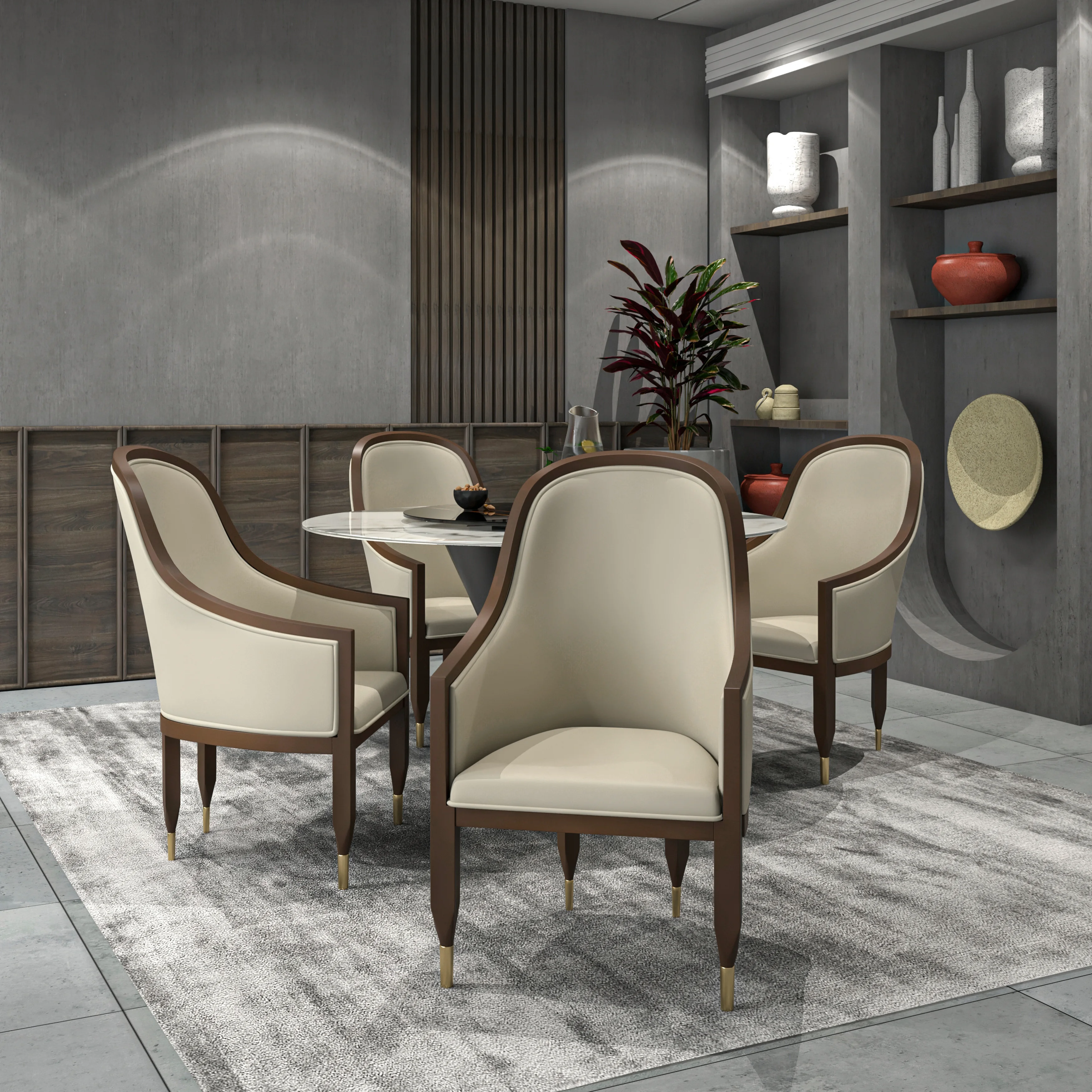 Belle Series Modern Dining Chair in Light Toupe