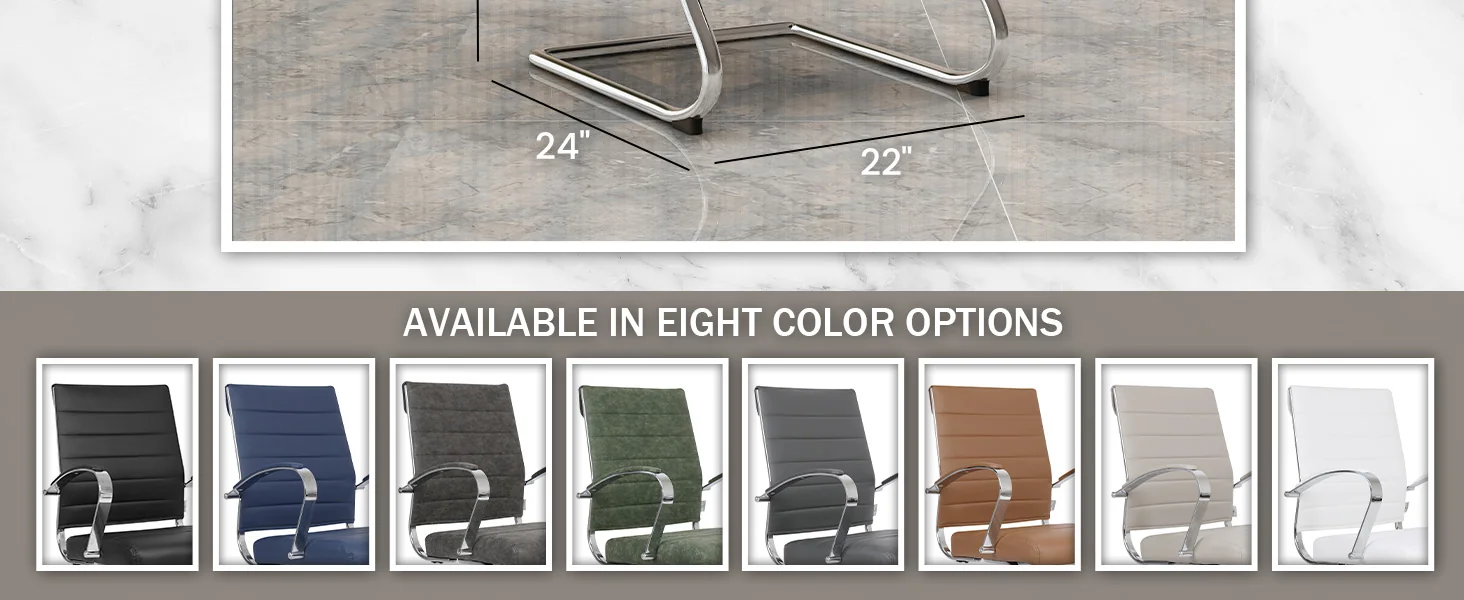 Benmar Home Leather Guest Office Chair in Black