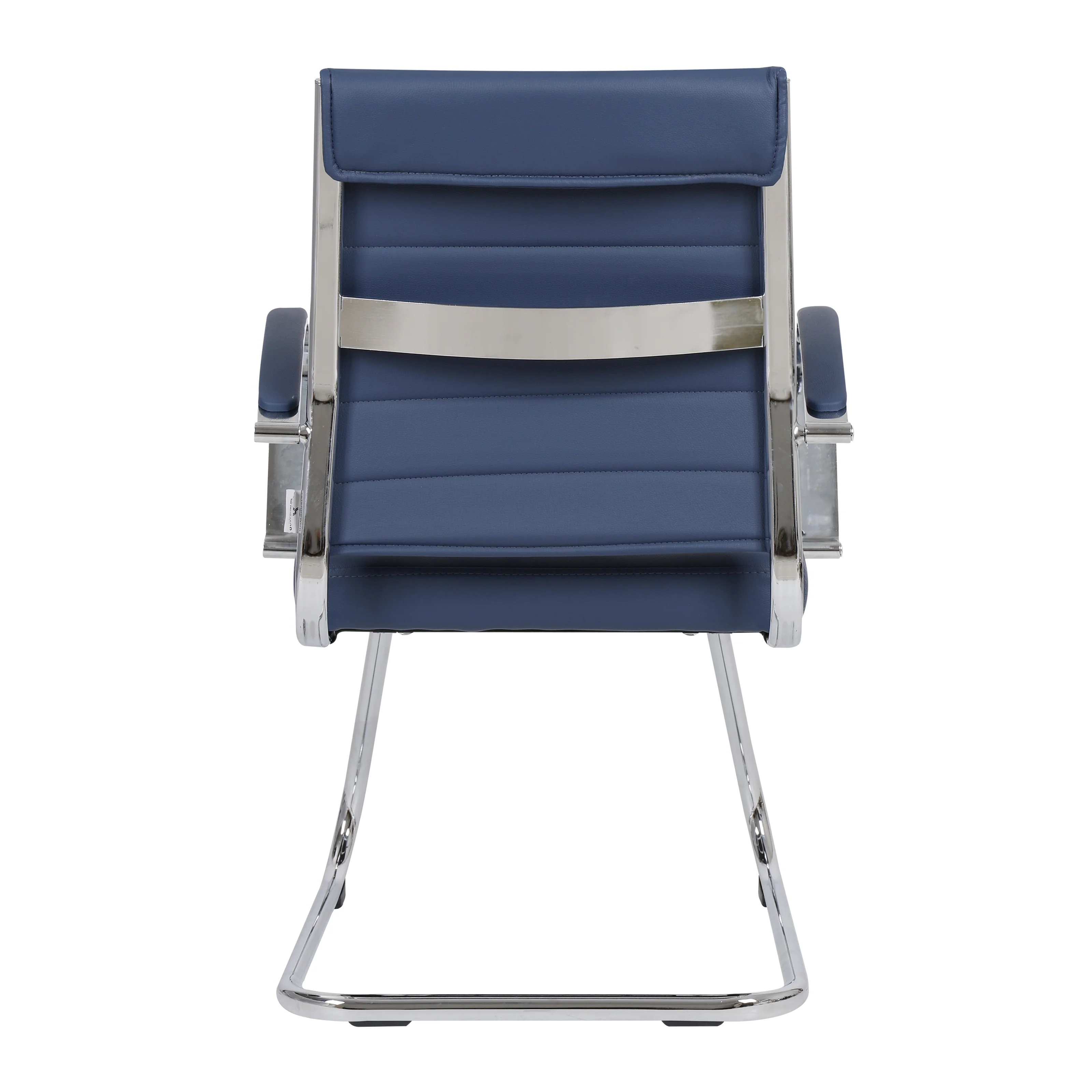 Benmar Home Leather Guest Office Chair in Navy Blue