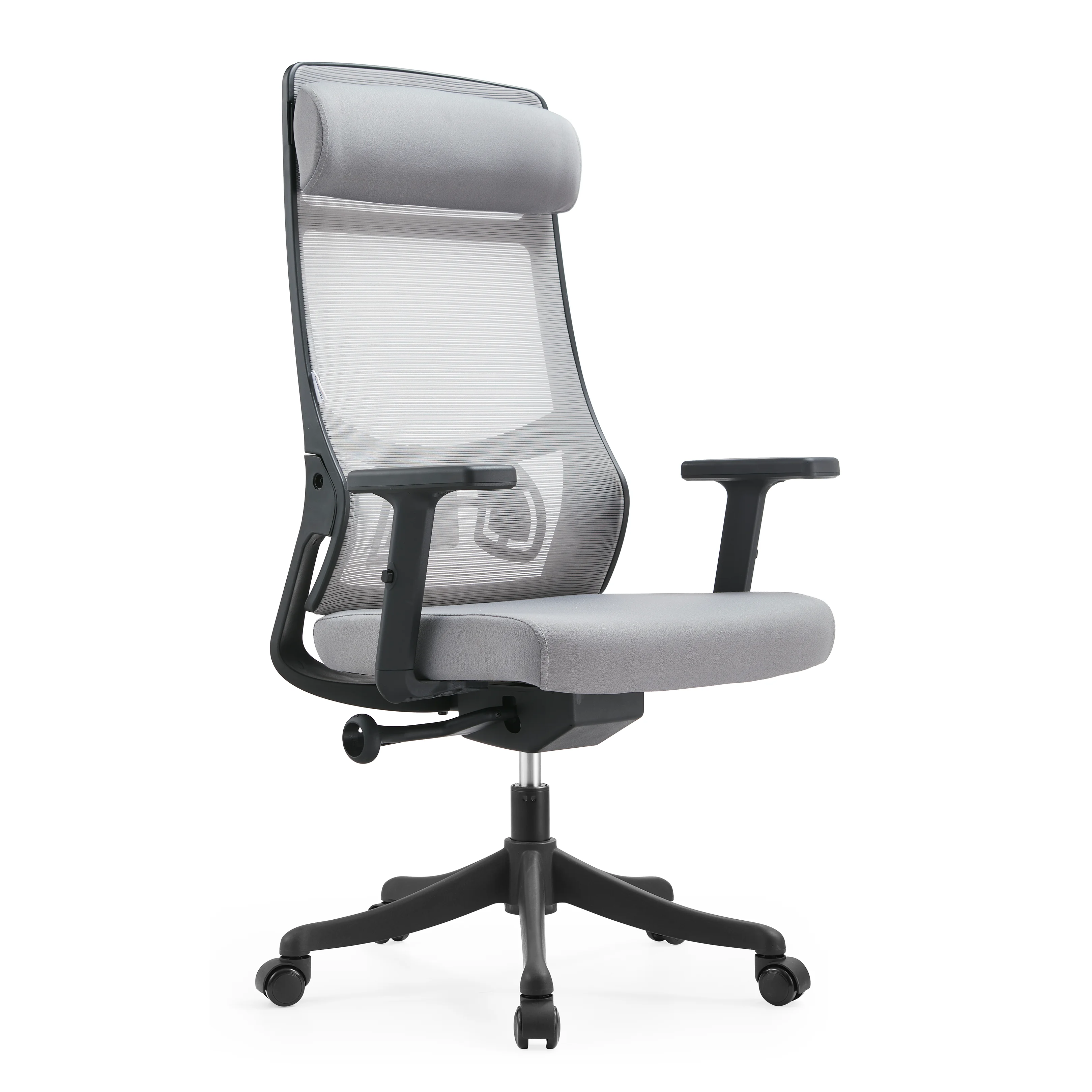 Benmar Home Leather Guest Office Chair in Charcoal