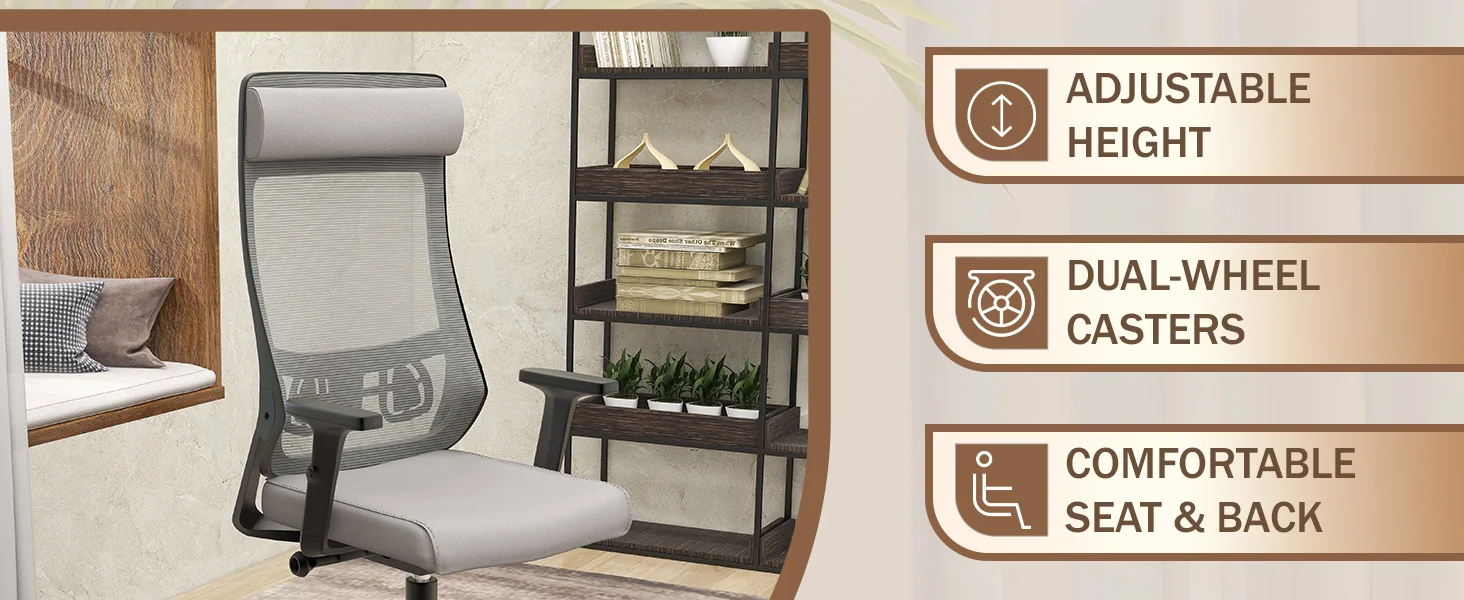 Benmar Home Leather Guest Office Chair in Charcoal