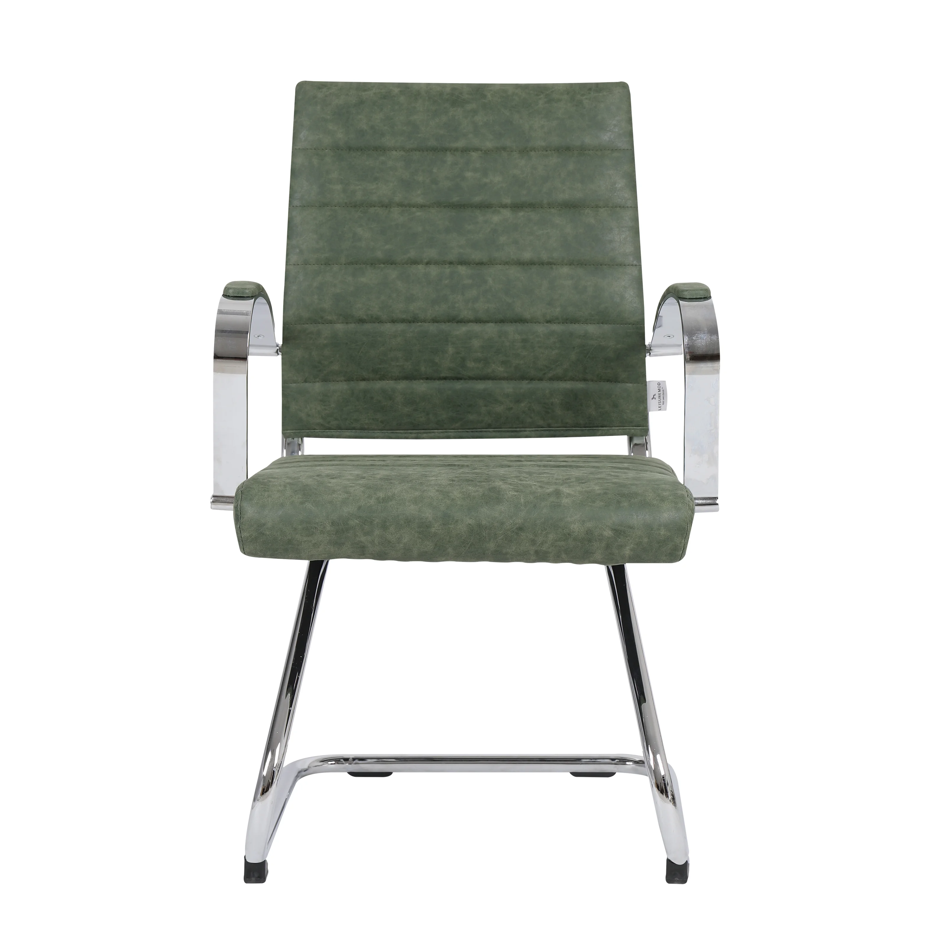 Benmar Home Leather Guest Office Chair in Green