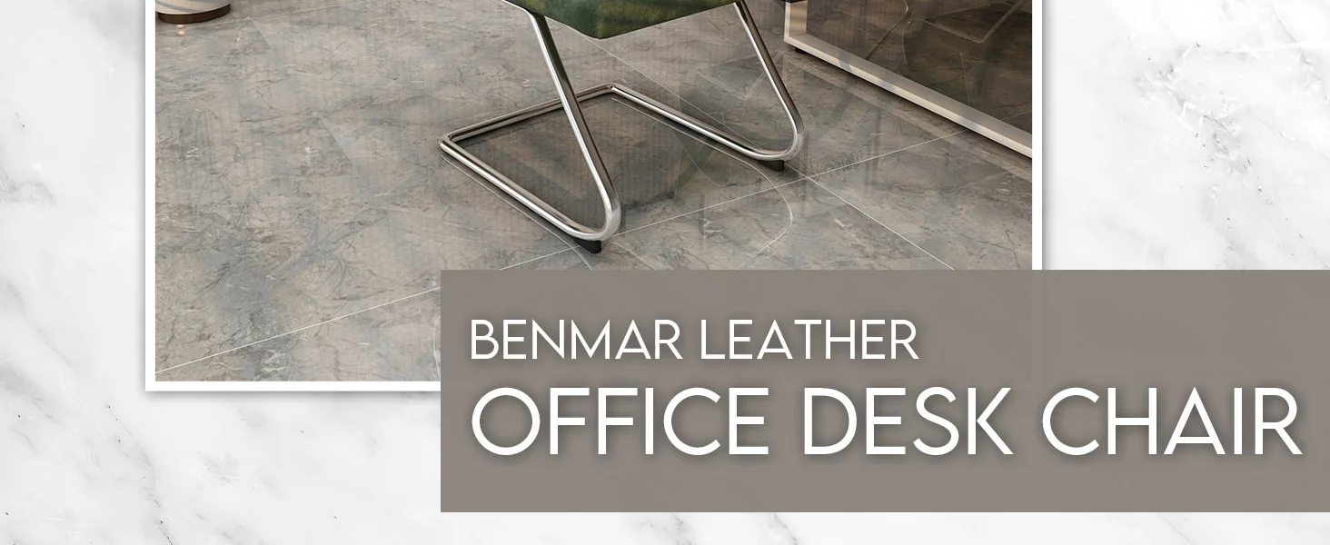 Benmar Home Leather Guest Office Chair in Green
