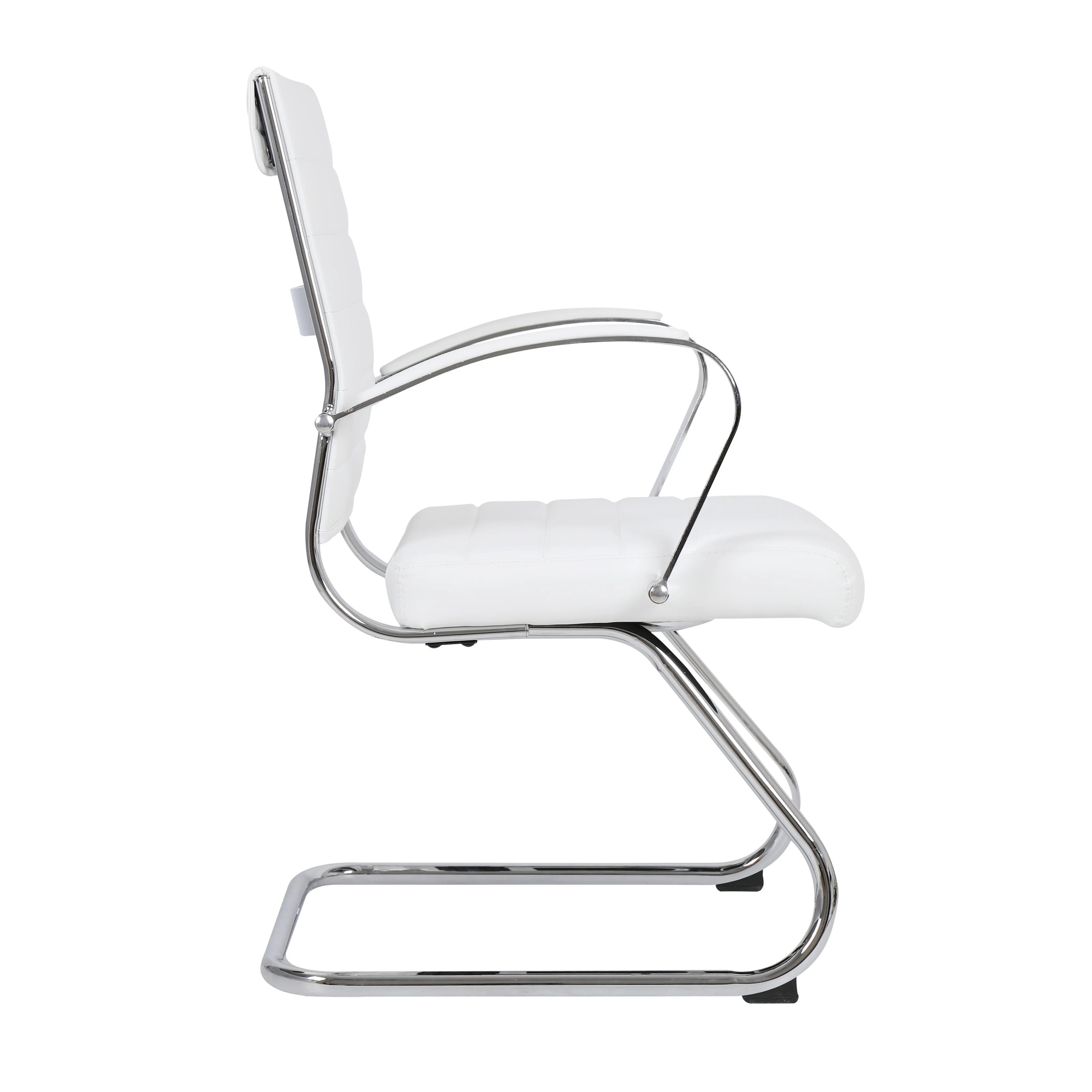 Benmar Home Leather Guest Office Chair in White