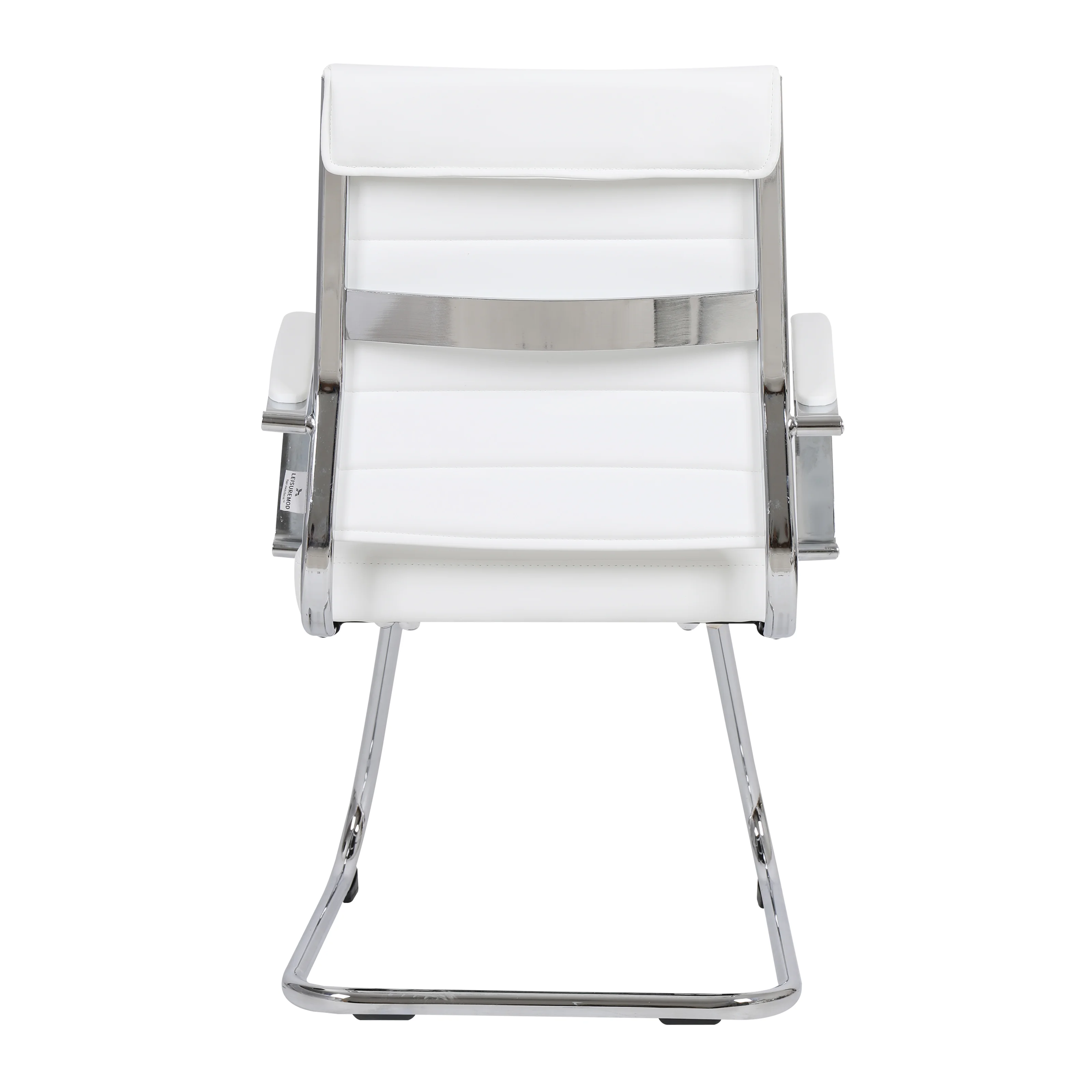 Benmar Home Leather Guest Office Chair in White
