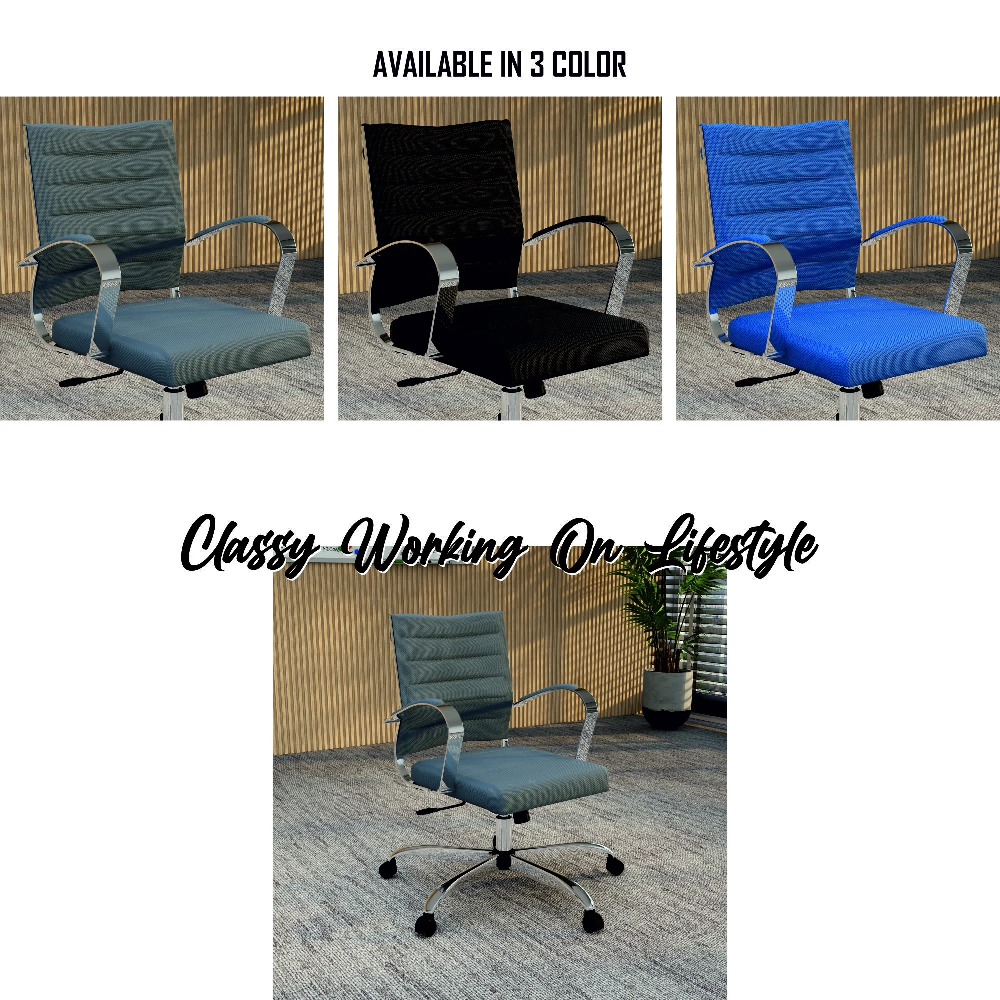 Benmar Home Mesh Office Chair in Grey