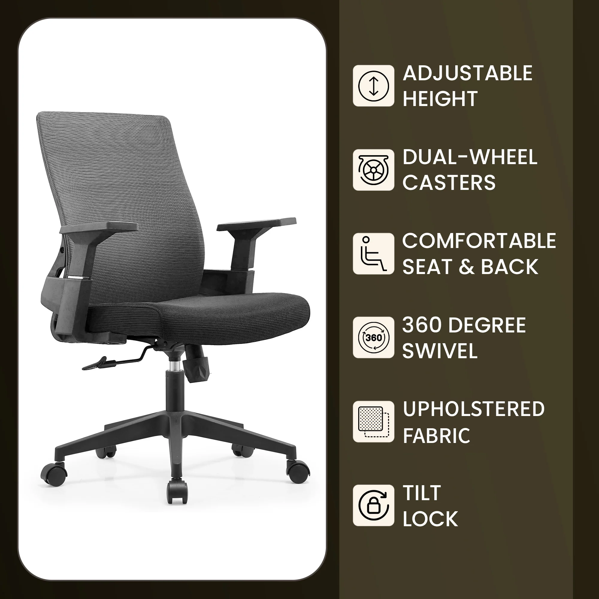 Office Brio Series Office Task Chair In Black