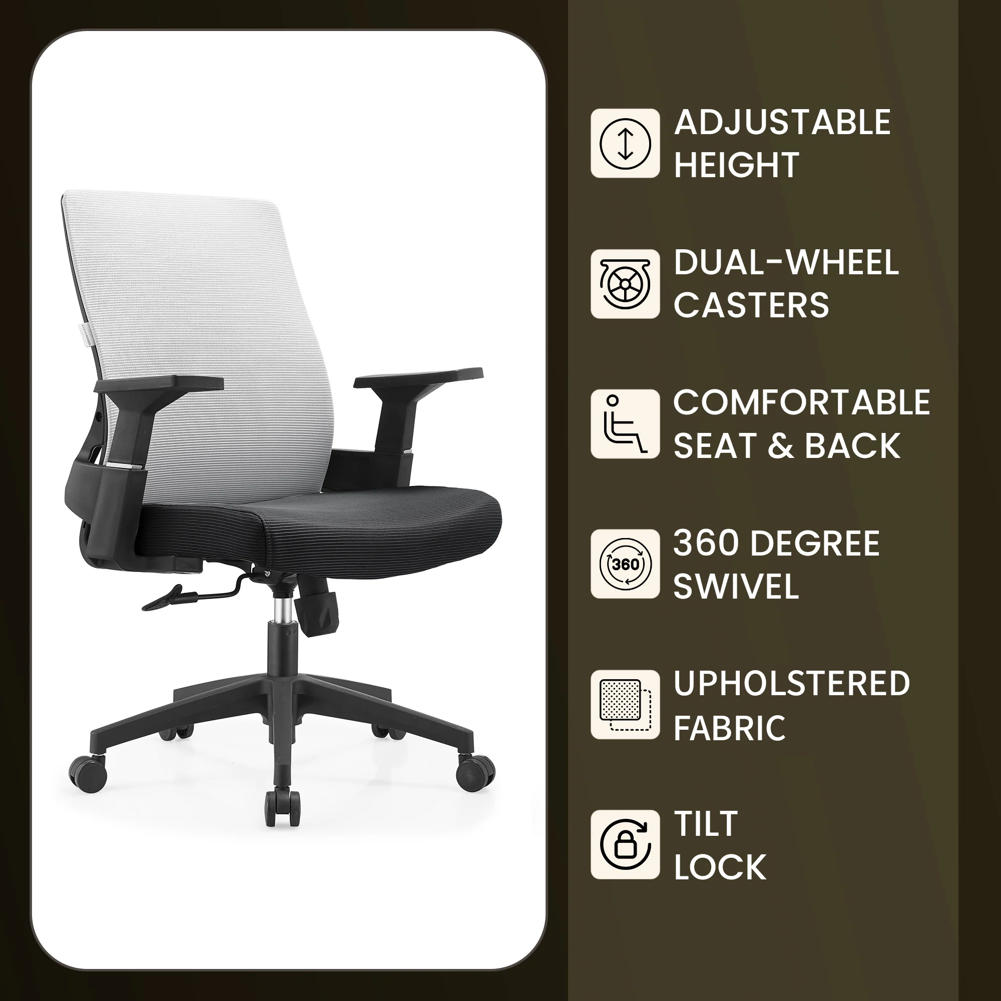 Office Brio Series Office Task Chair In White