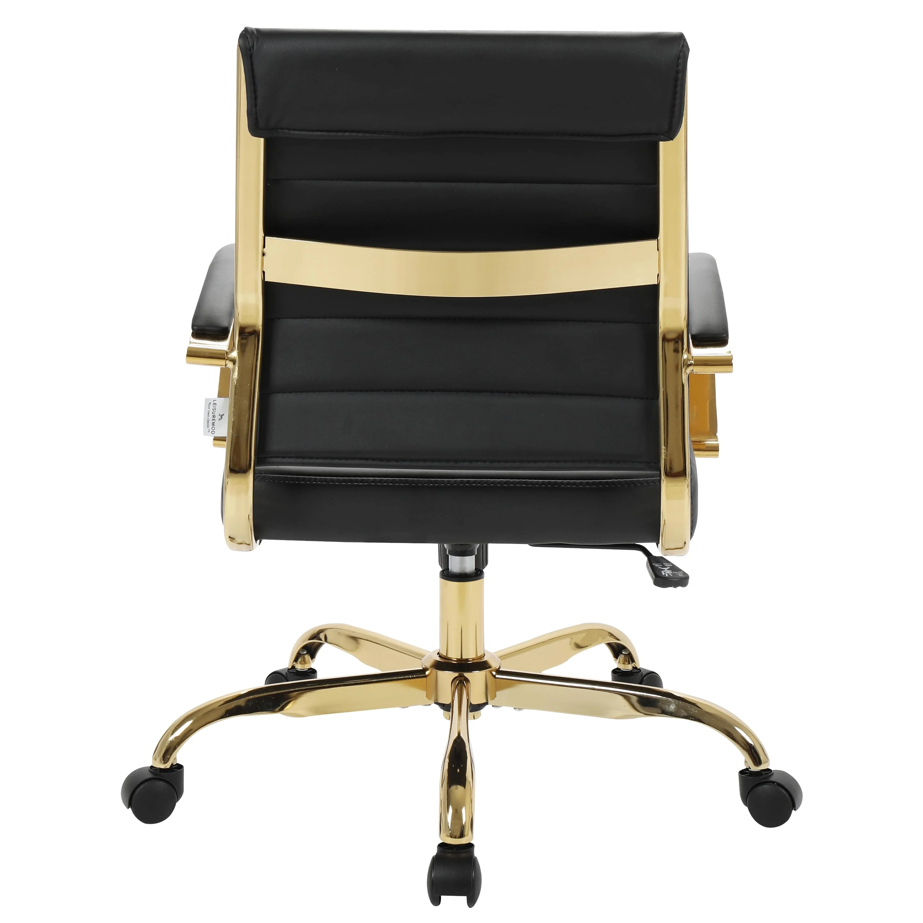 Benmar Home Leather Office Chair With Gold Frame