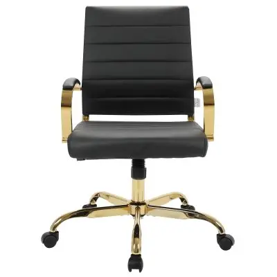 Benmar Home Leather Office Chair With Gold Frame