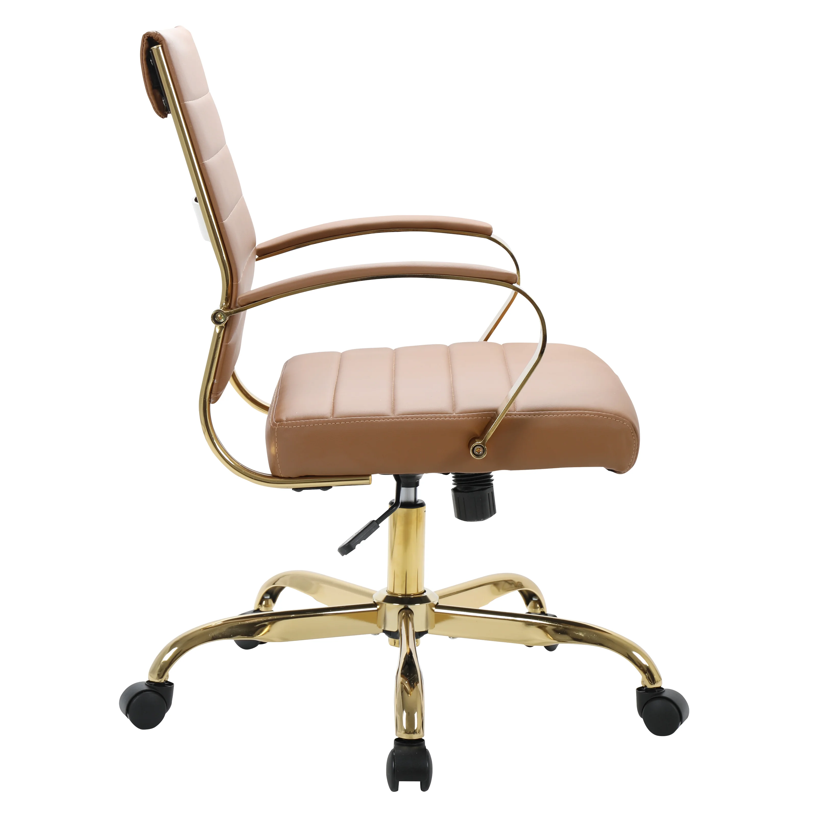 Benmar Home Leather Office Chair With Gold Frame