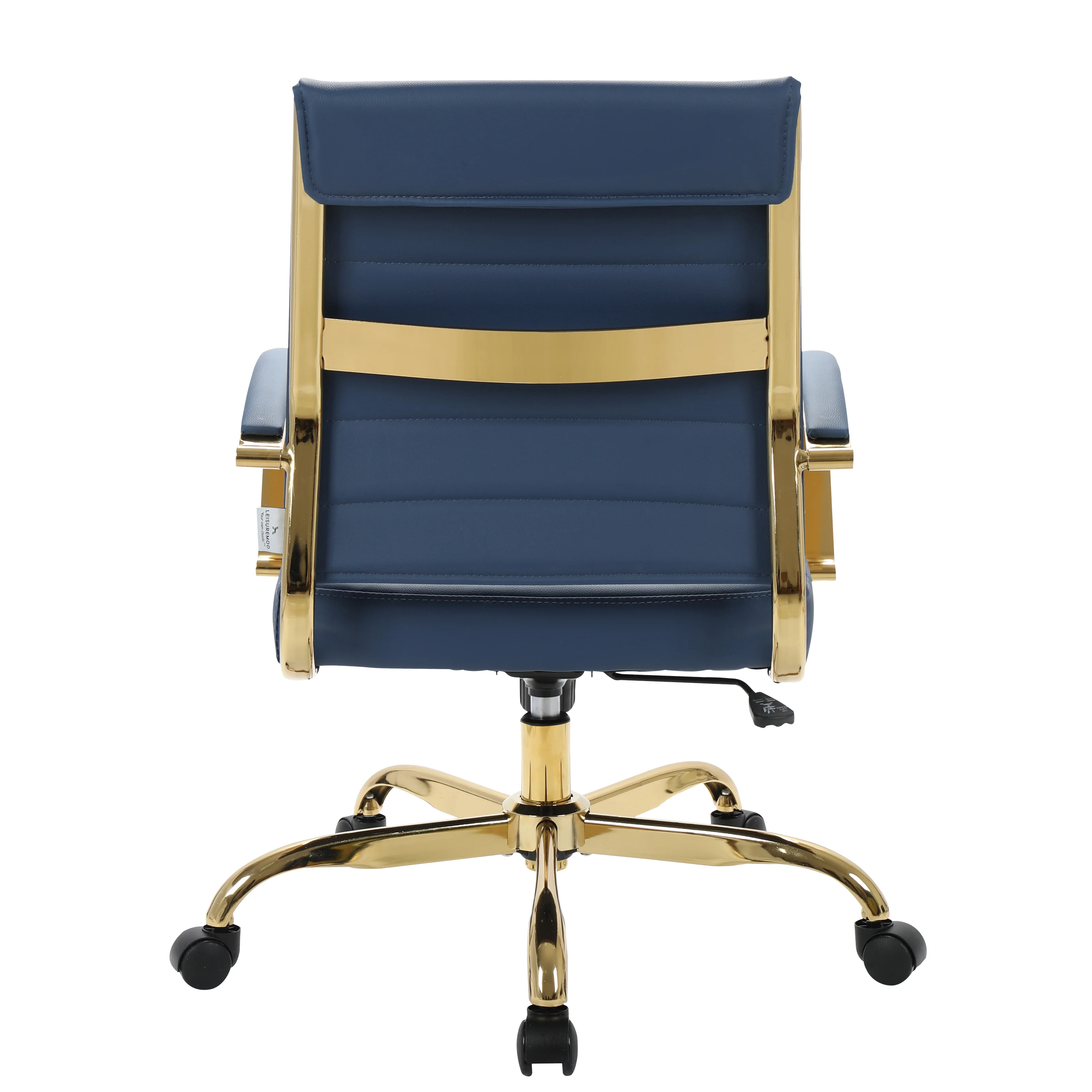 Benmar Home Leather Office Chair With Gold Frame