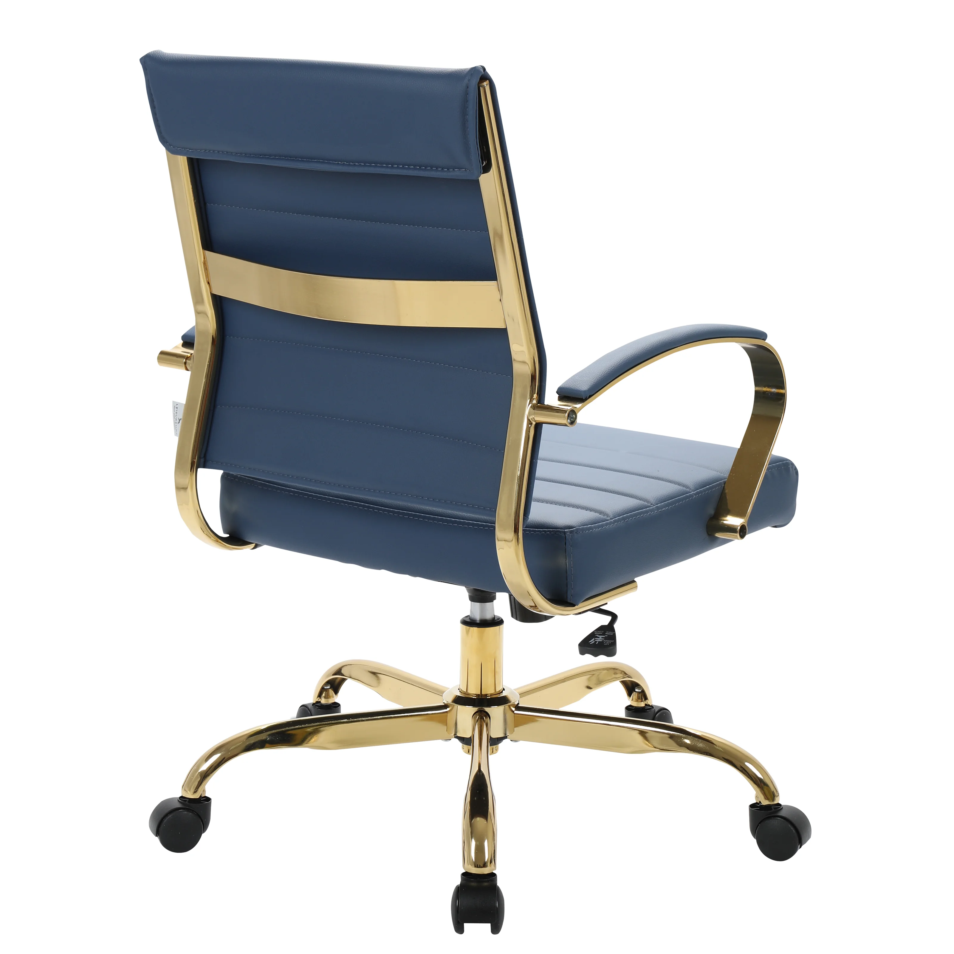 Benmar Home Leather Office Chair With Gold Frame
