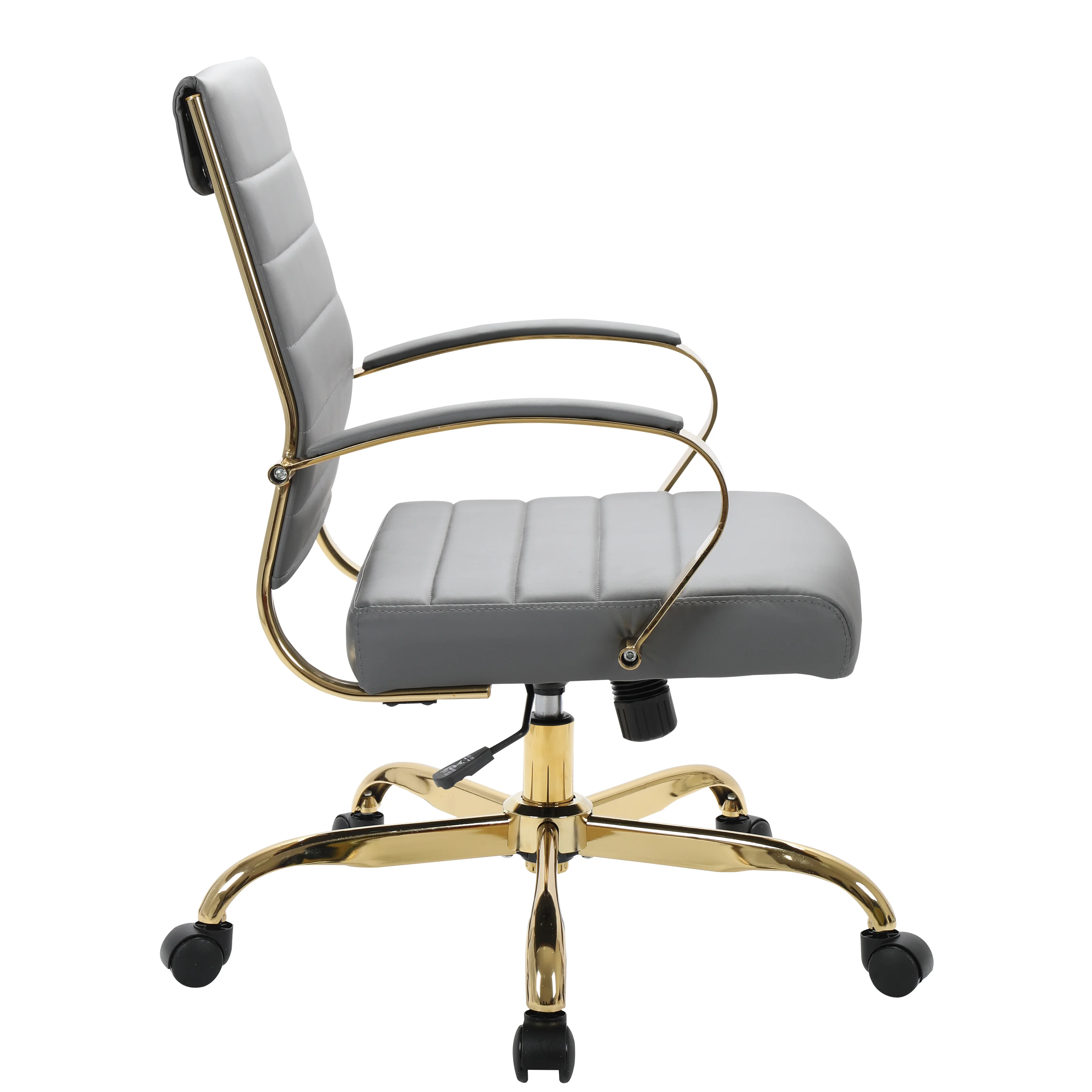 Benmar Home Leather Office Chair With Gold Frame