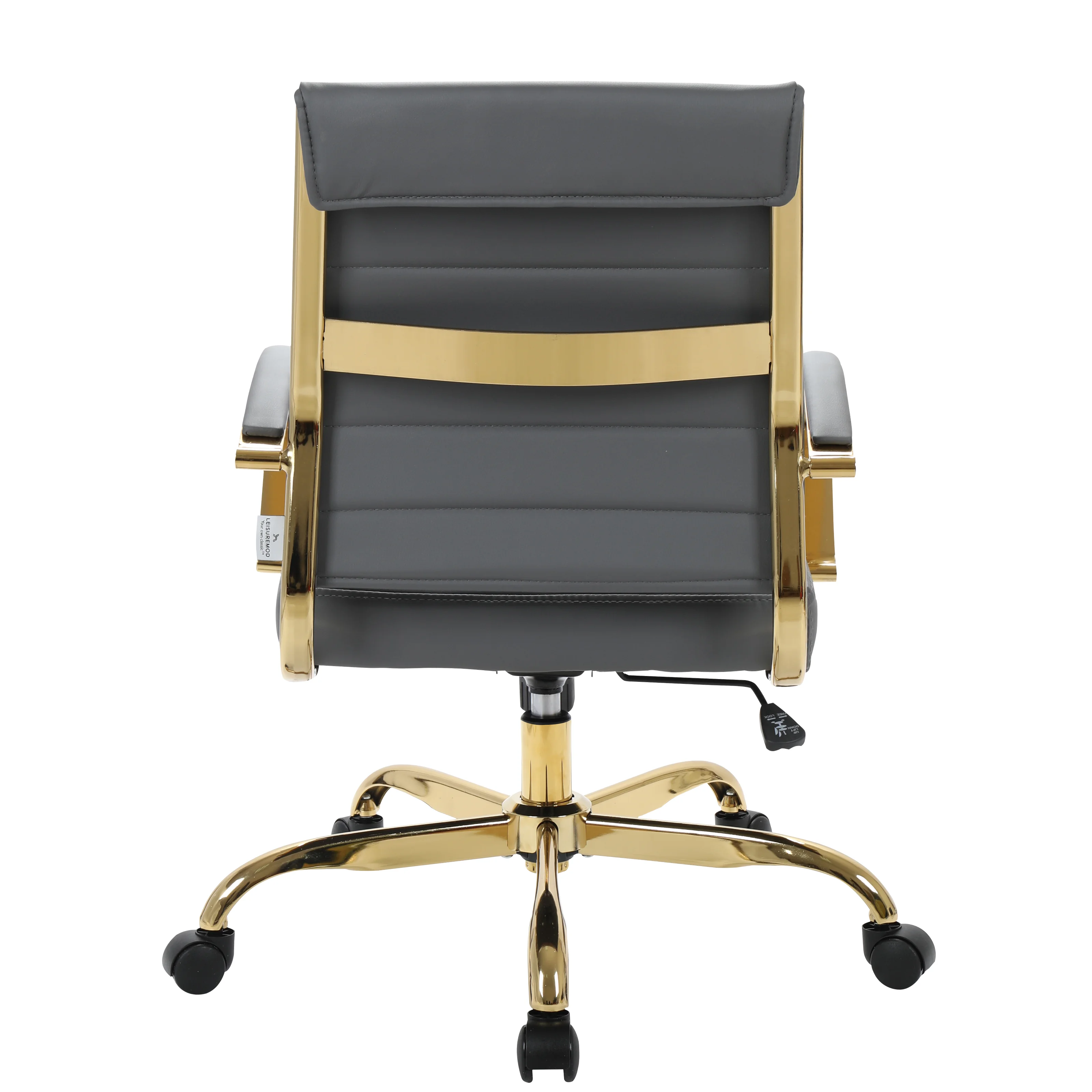 Benmar Home Leather Office Chair With Gold Frame