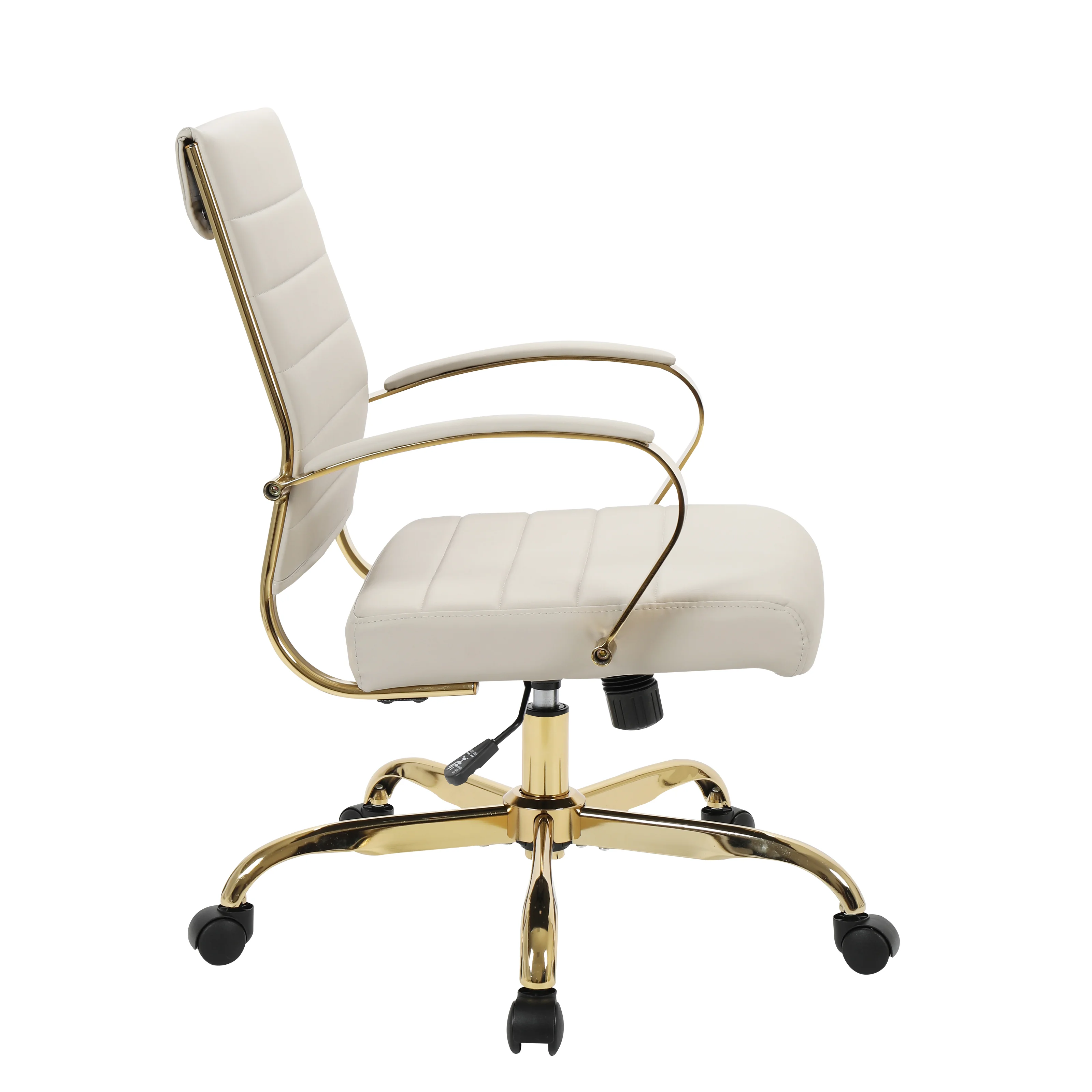 Benmar Home Leather Office Chair With Gold Frame