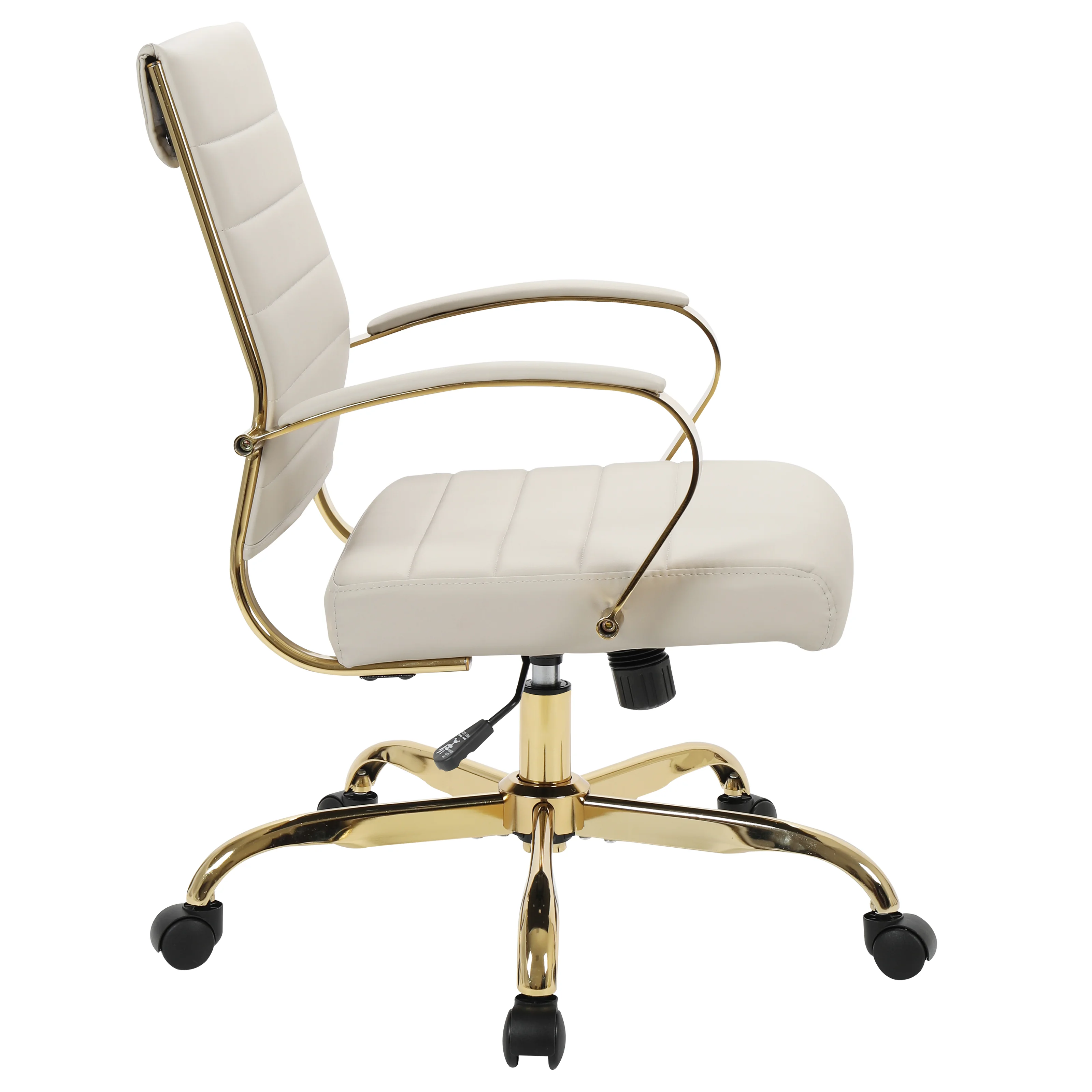 Benmar Home Leather Office Chair With Gold Frame