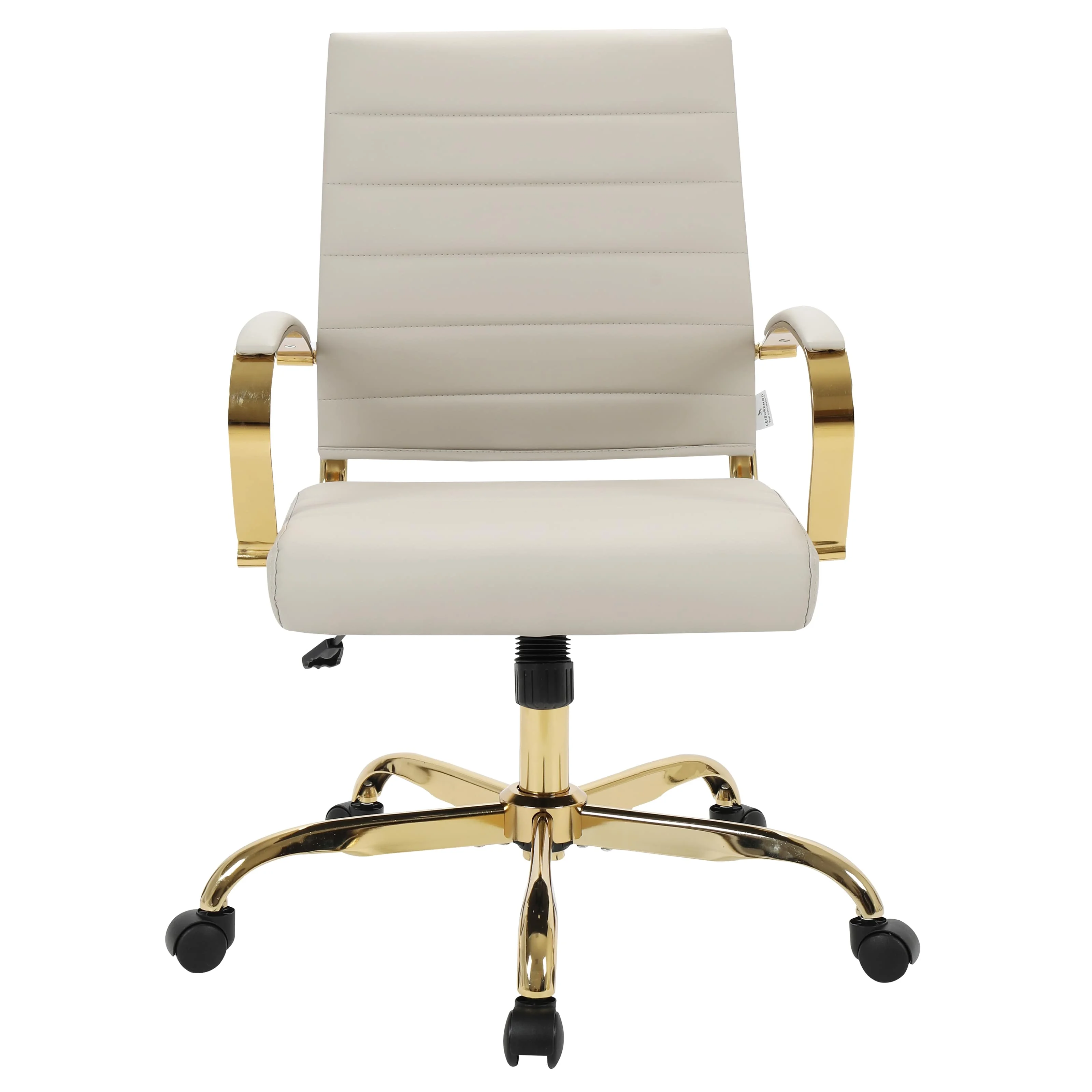 Benmar Home Leather Office Chair With Gold Frame