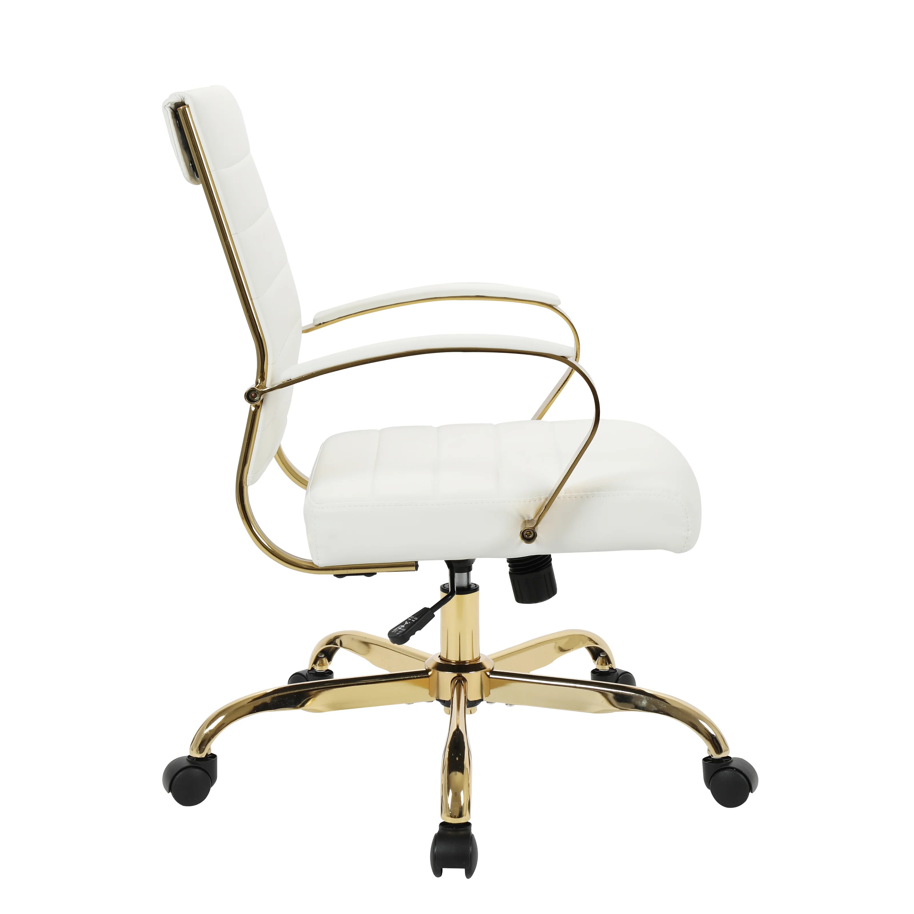Benmar Home Leather Office Chair With Gold Frame