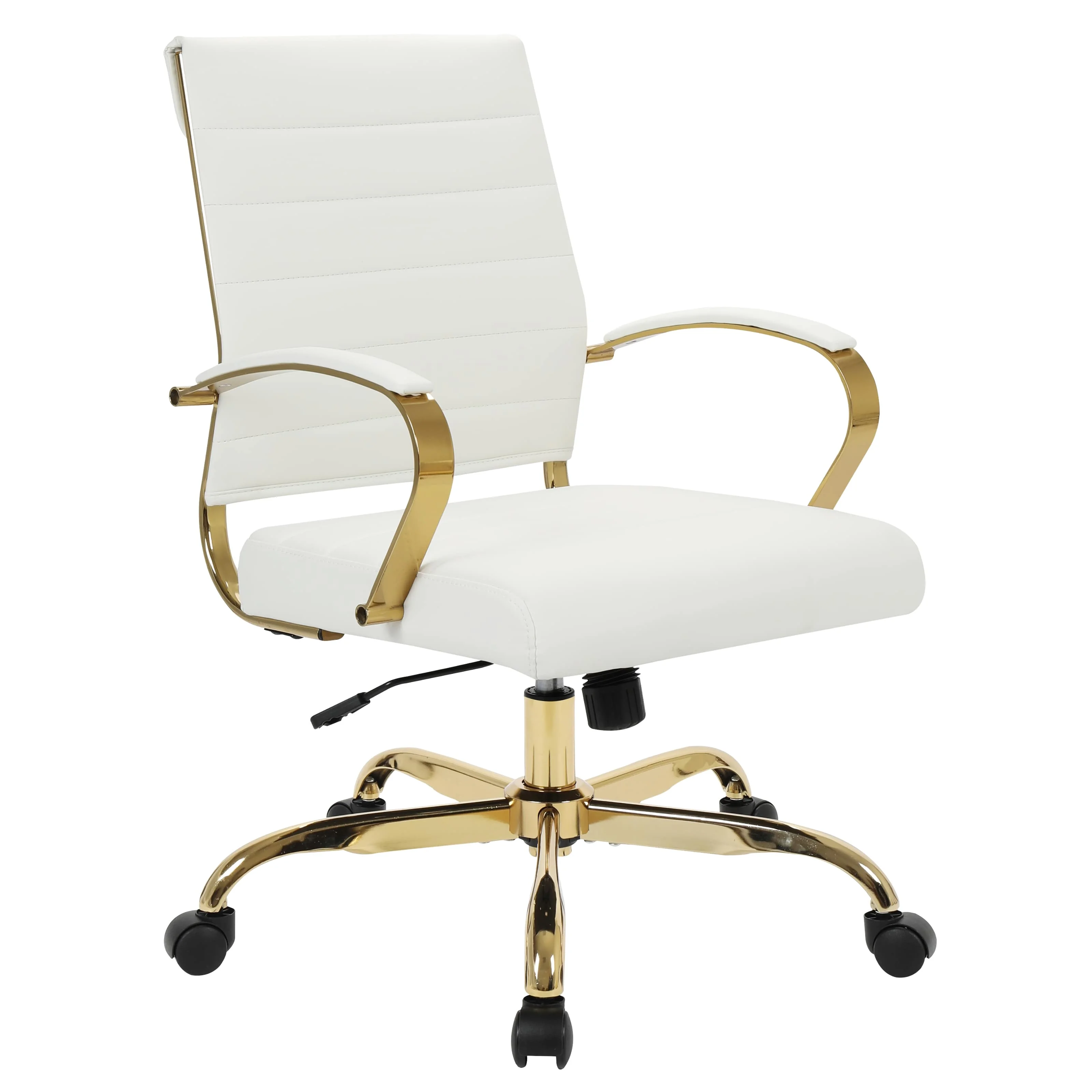Benmar Home Leather Office Chair With Gold Frame