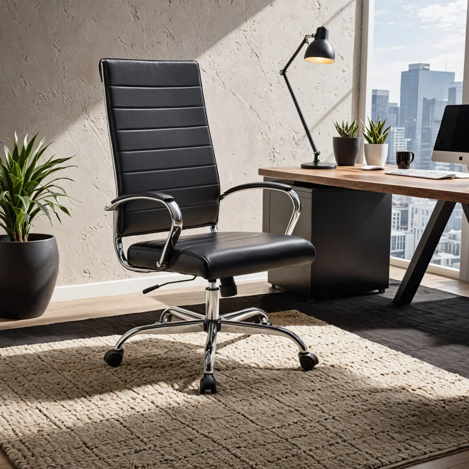 Benmar High-Back Leather Office Chair