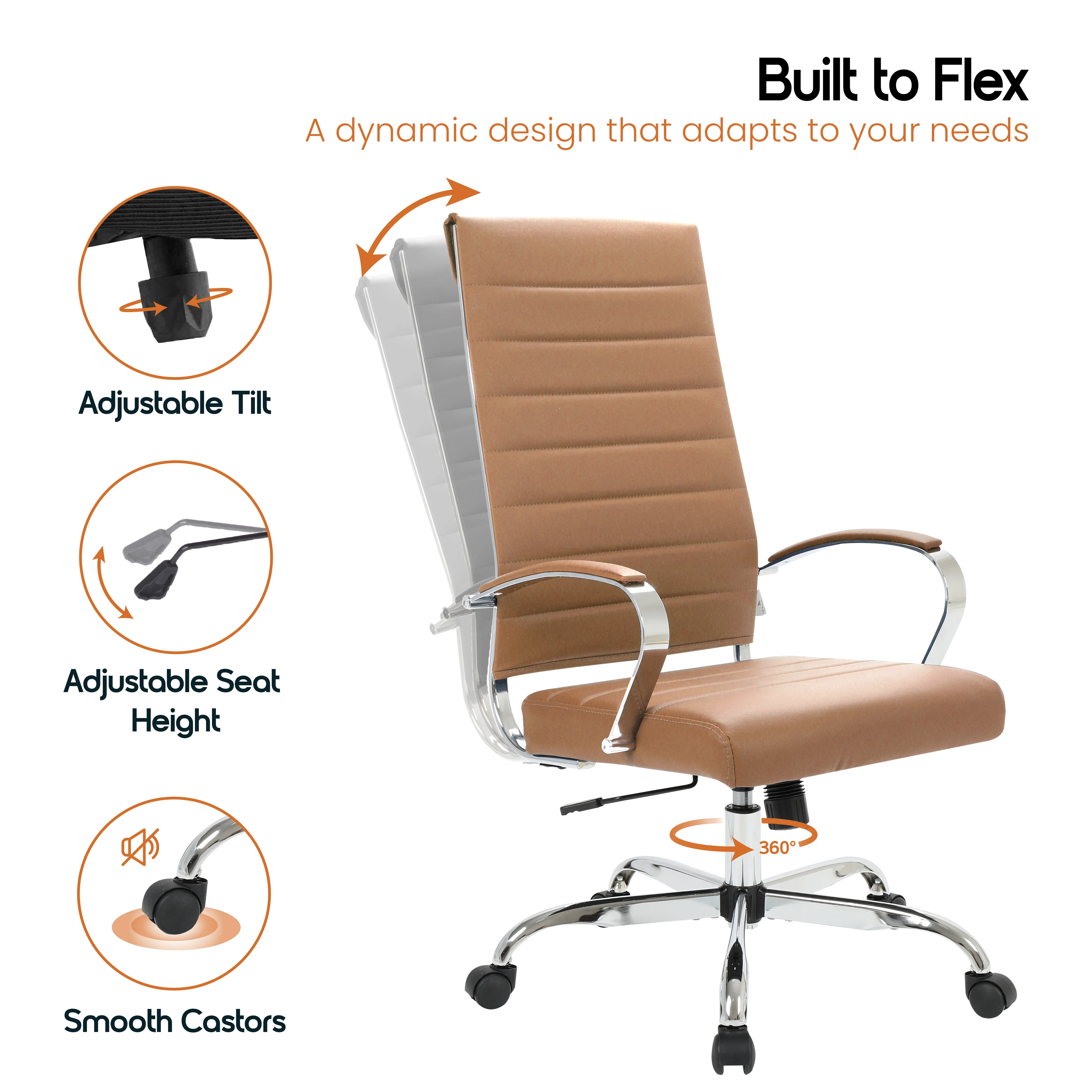 Benmar High-Back Leather Office Chair