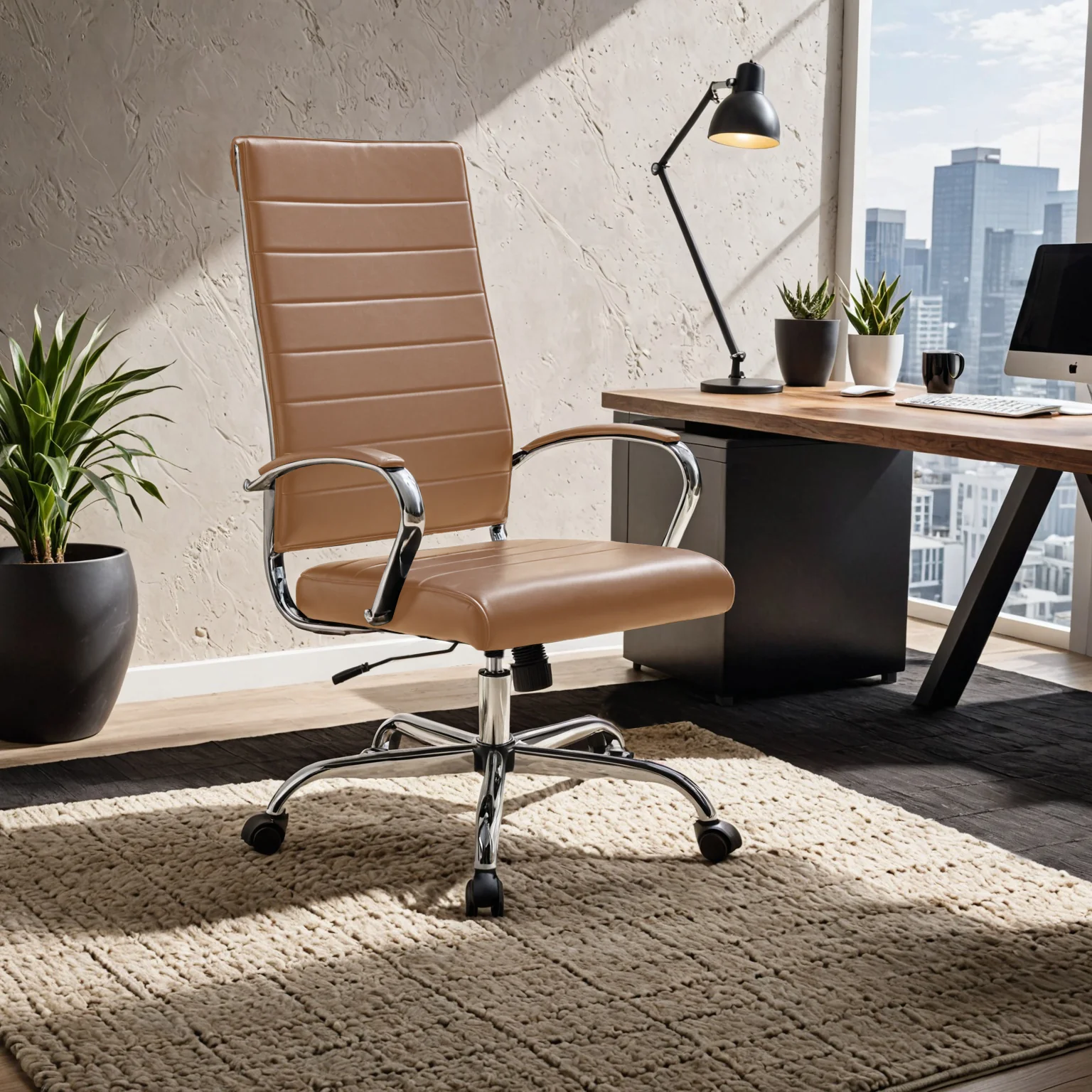 Benmar High-Back Leather Office Chair