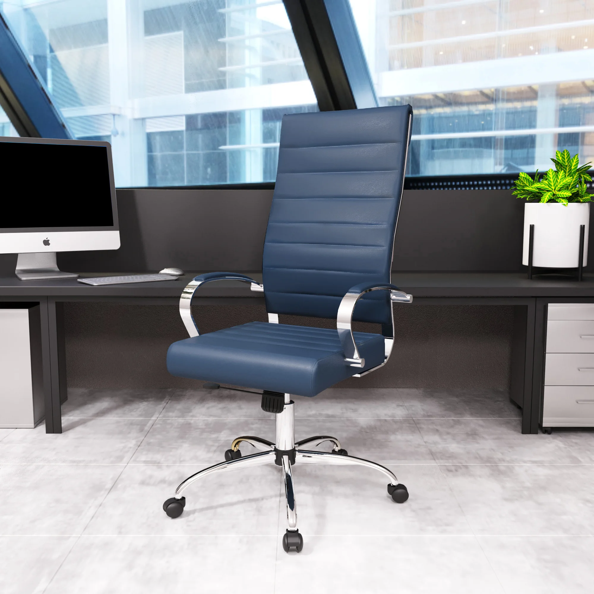 Benmar High-Back Leather Office Chair