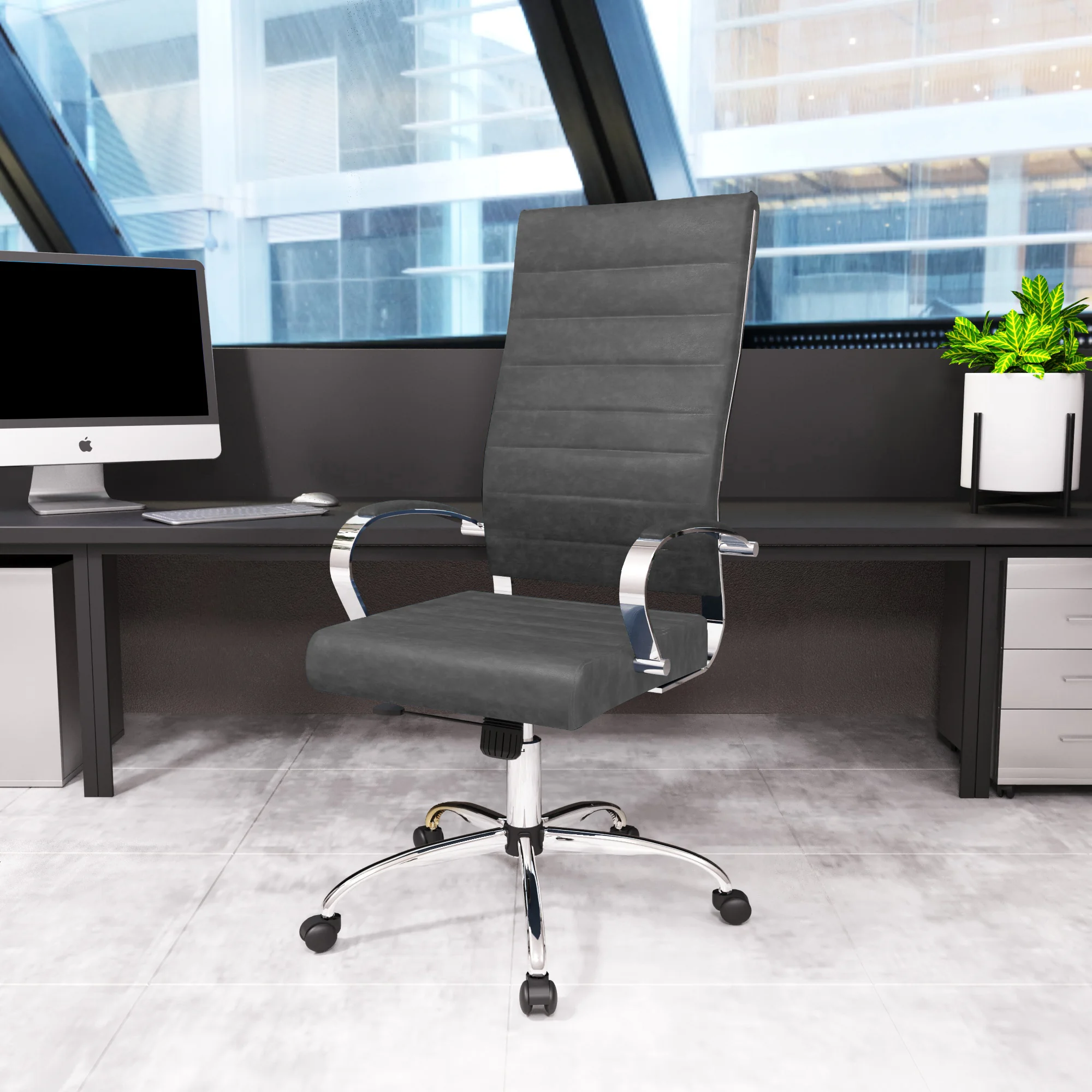 Benmar High-Back Leather Office Chair