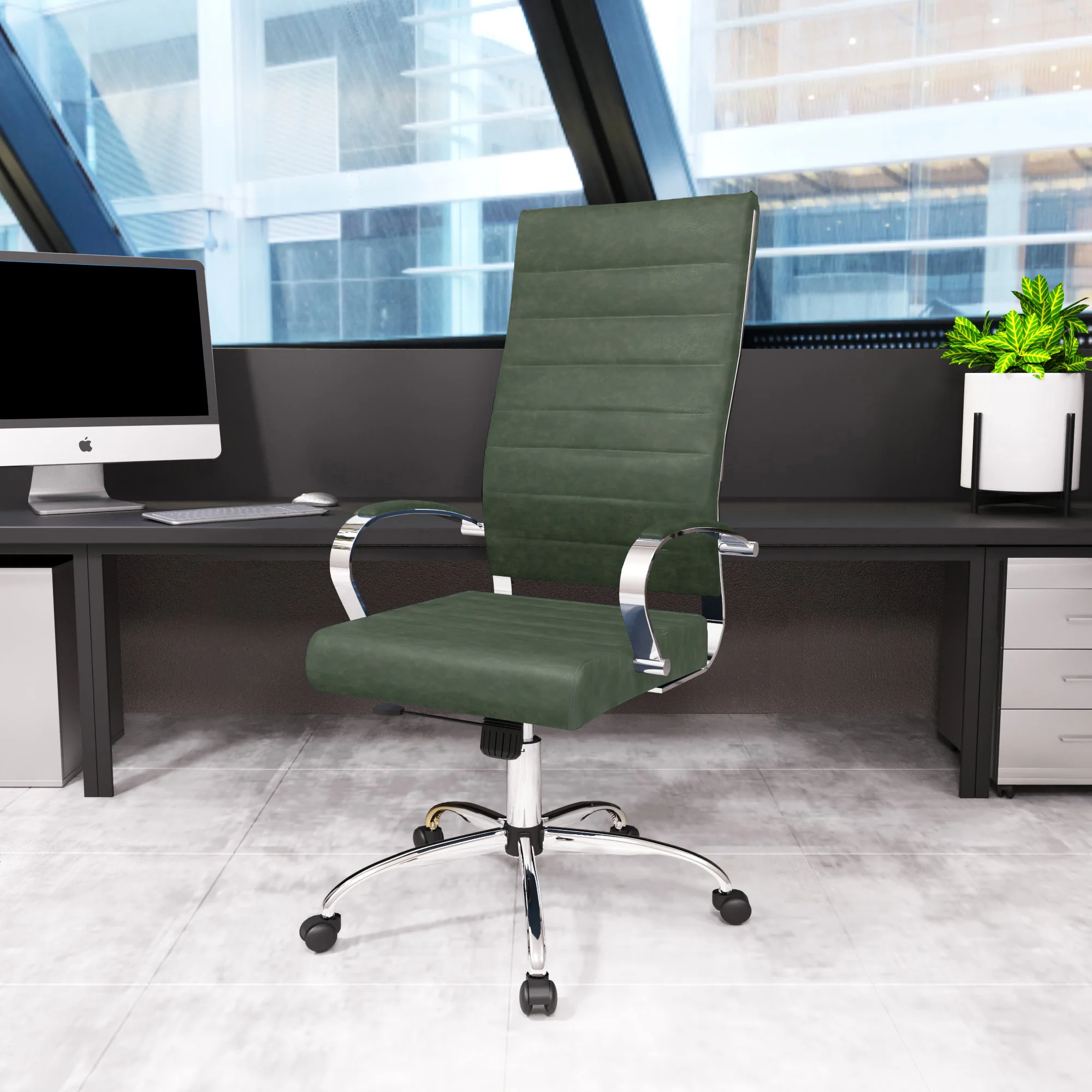 Benmar High-Back Leather Office Chair