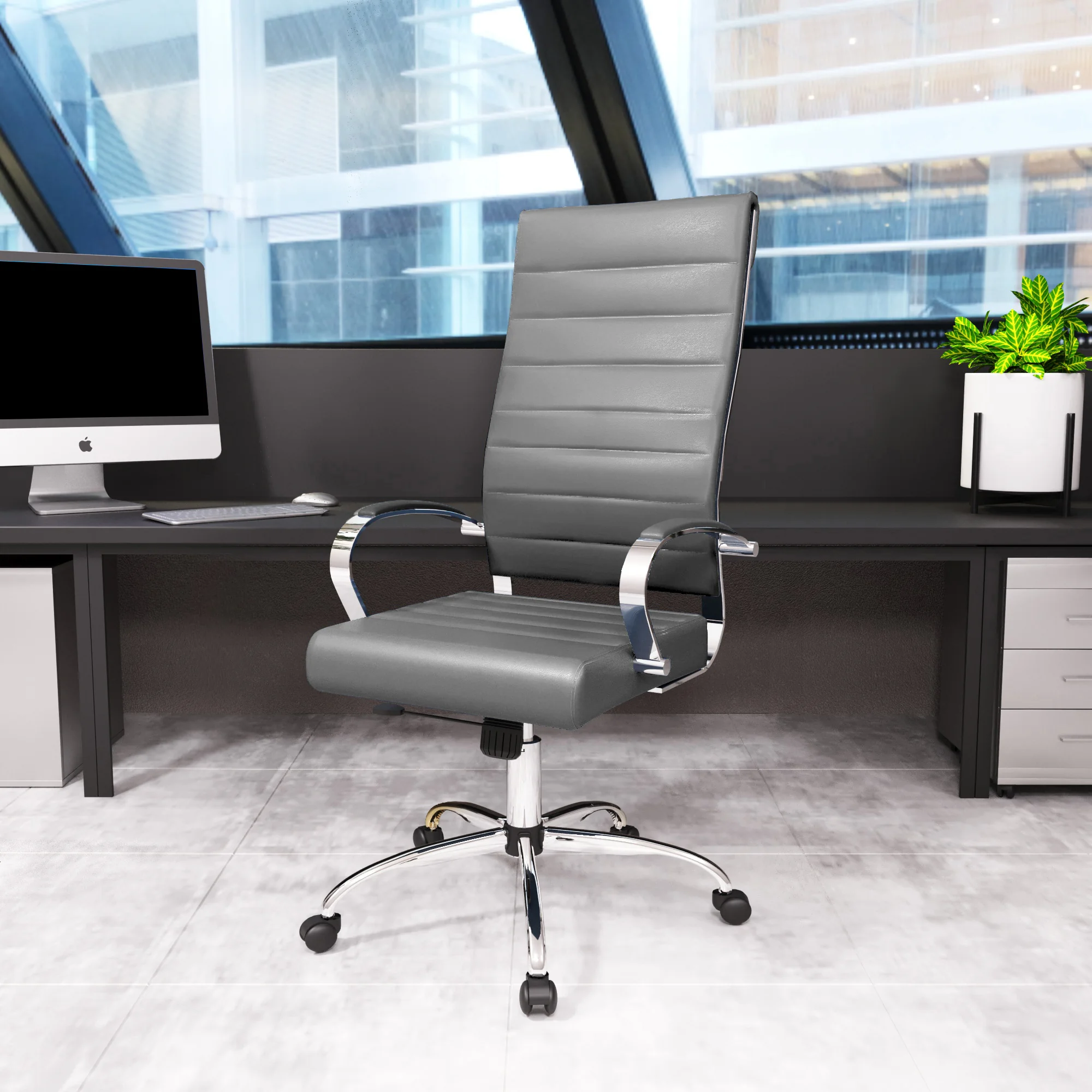 Benmar High-Back Leather Office Chair