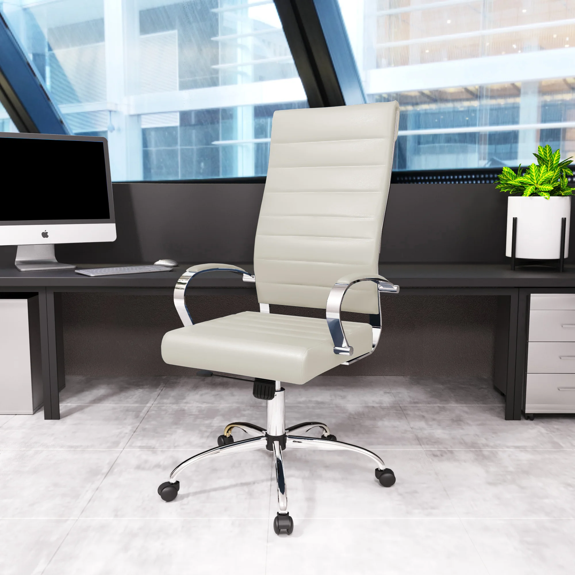 Benmar High-Back Leather Office Chair