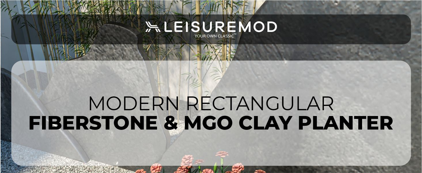 Bloom Series Poly Stone Planter 11.8" , 23.6" Long In Black