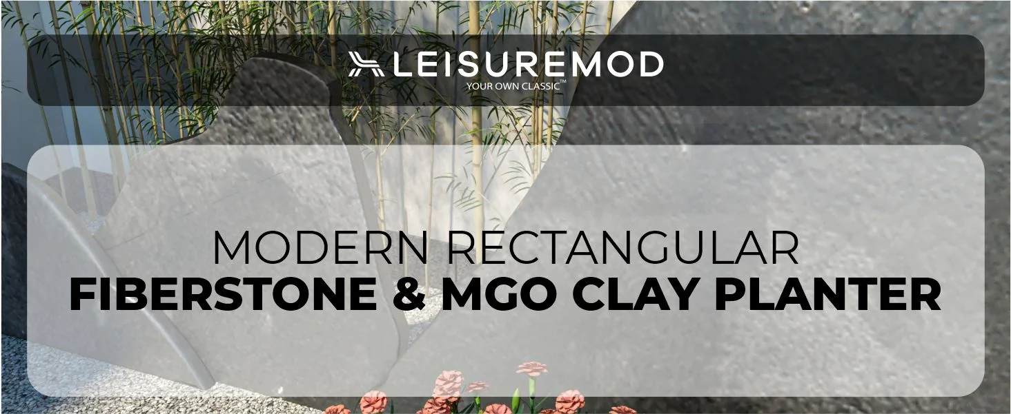 Bloom Series Poly Stone Planter 11.8" , 23.6" Long In Black