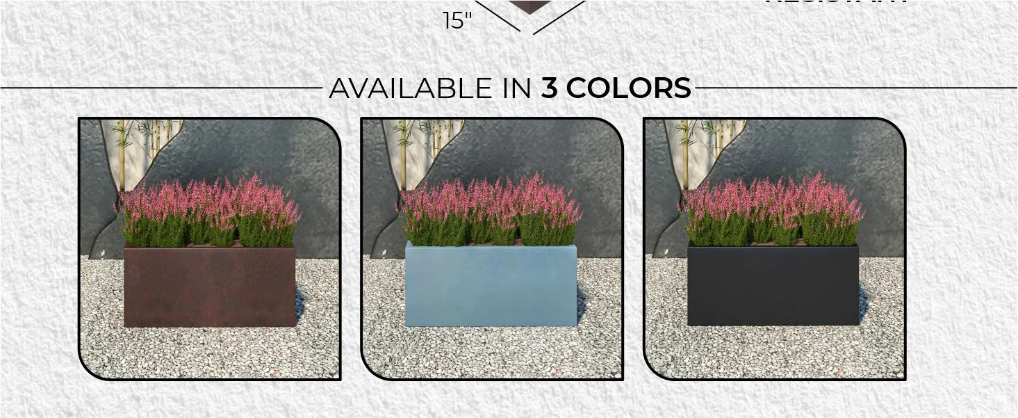 Bloom Series Poly Stone Planter 11.8" , 23.6" Long In Brown