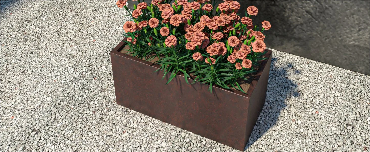 Bloom Series Poly Stone Planter 11.8" , 23.6" Long In Brown