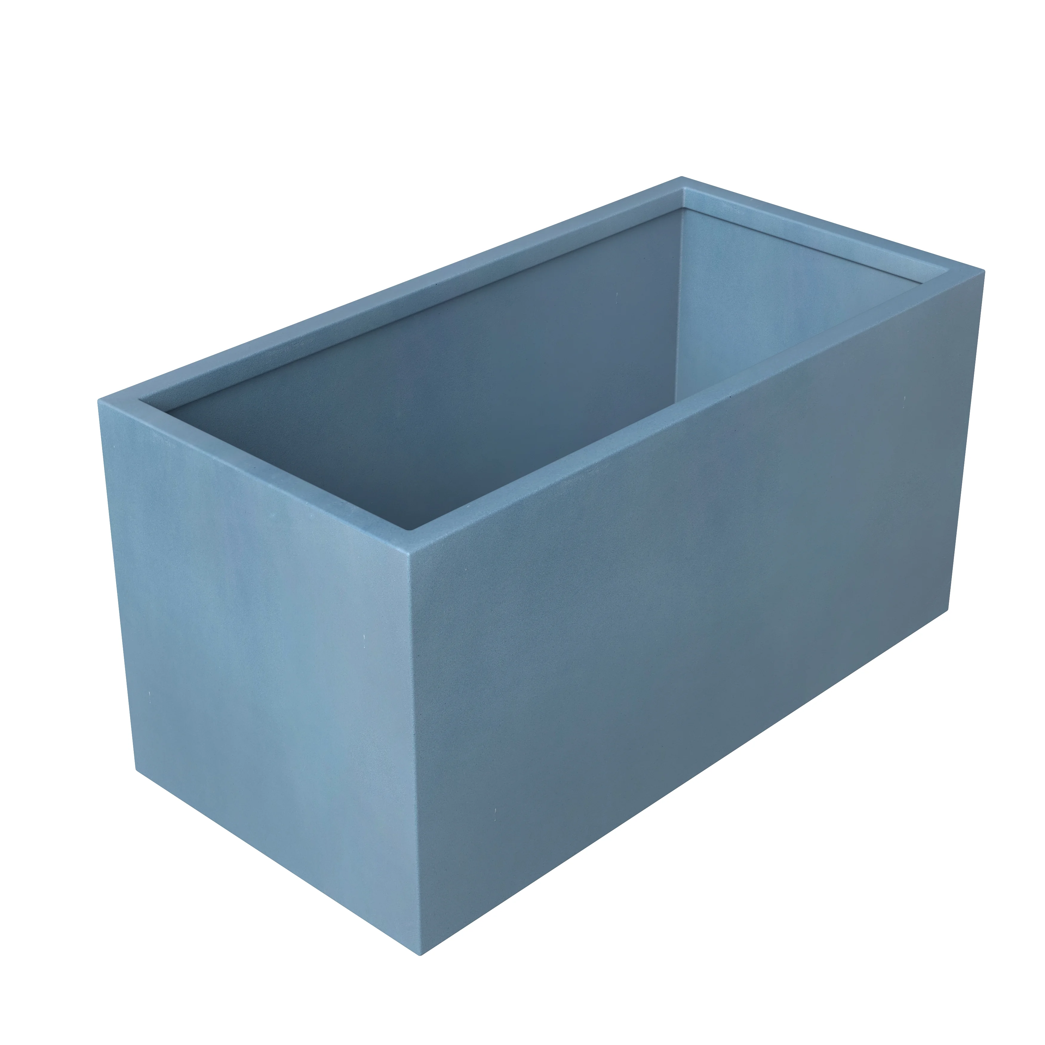 Bloom Series Poly Stone Planter 15.7" , 31.5" Long In Black Aged Concrete