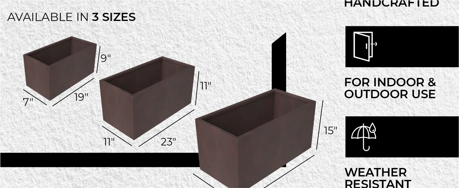 Bloom Series Poly Stone Planter 15.7" , 31.5" Long In Brown