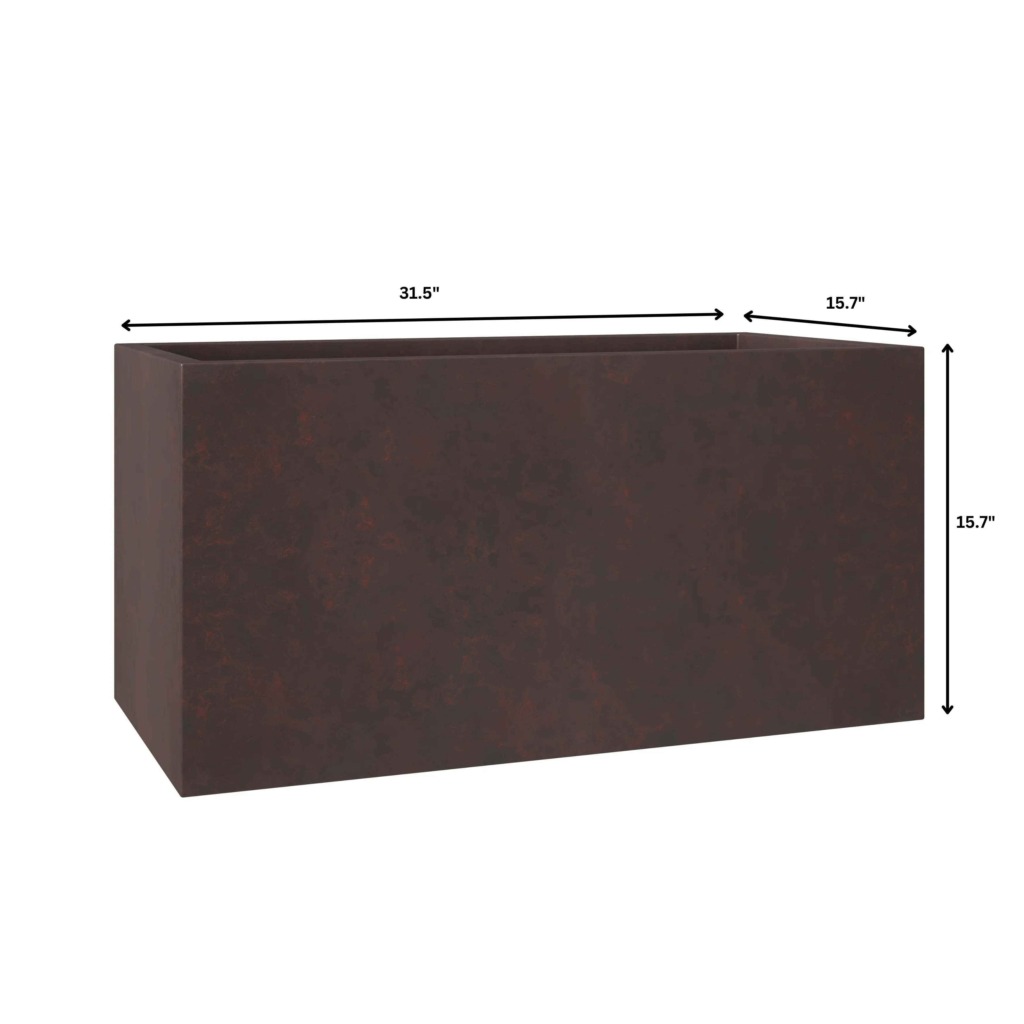 Bloom Series Poly Stone Planter 15.7" , 31.5" Long In Brown