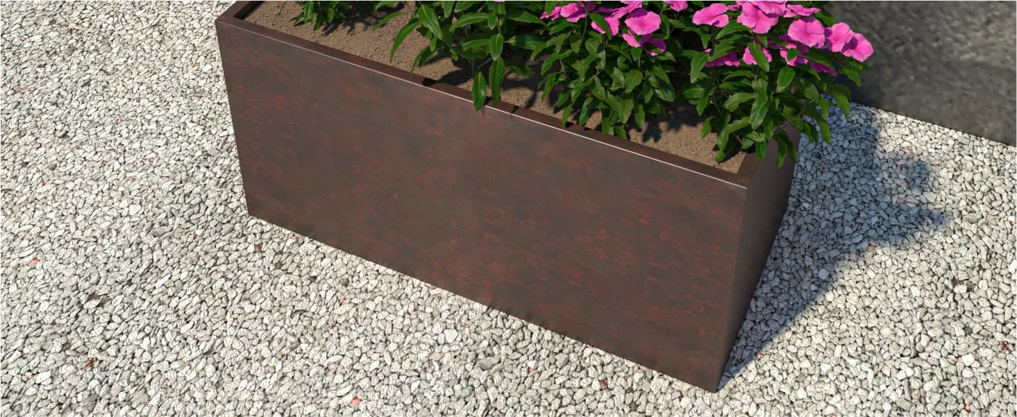 Bloom Series Poly Stone Planter 15.7" , 31.5" Long In Brown