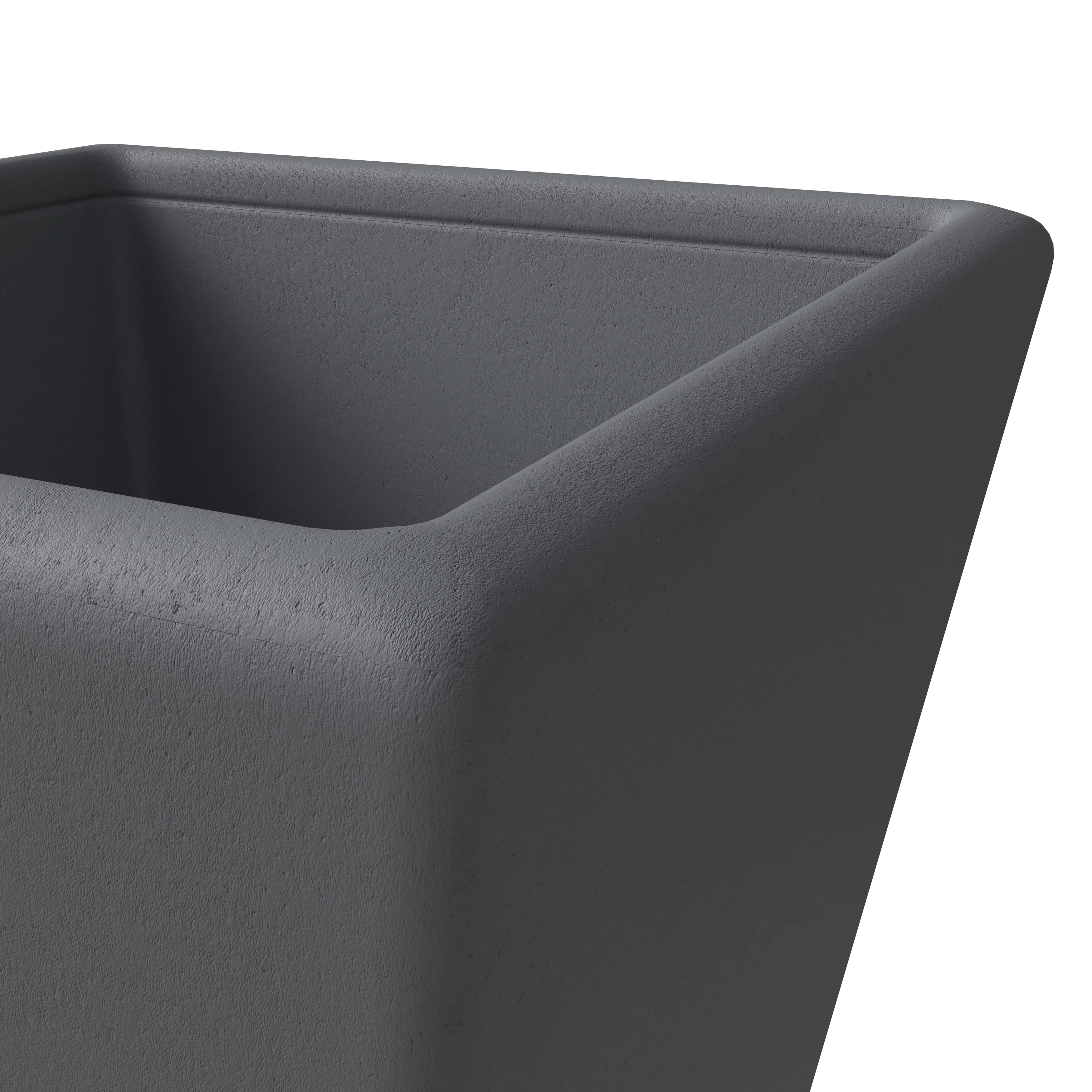 Blossom Series Poly Stone Planter in Dark Grey 19.7 Dia, 19 High