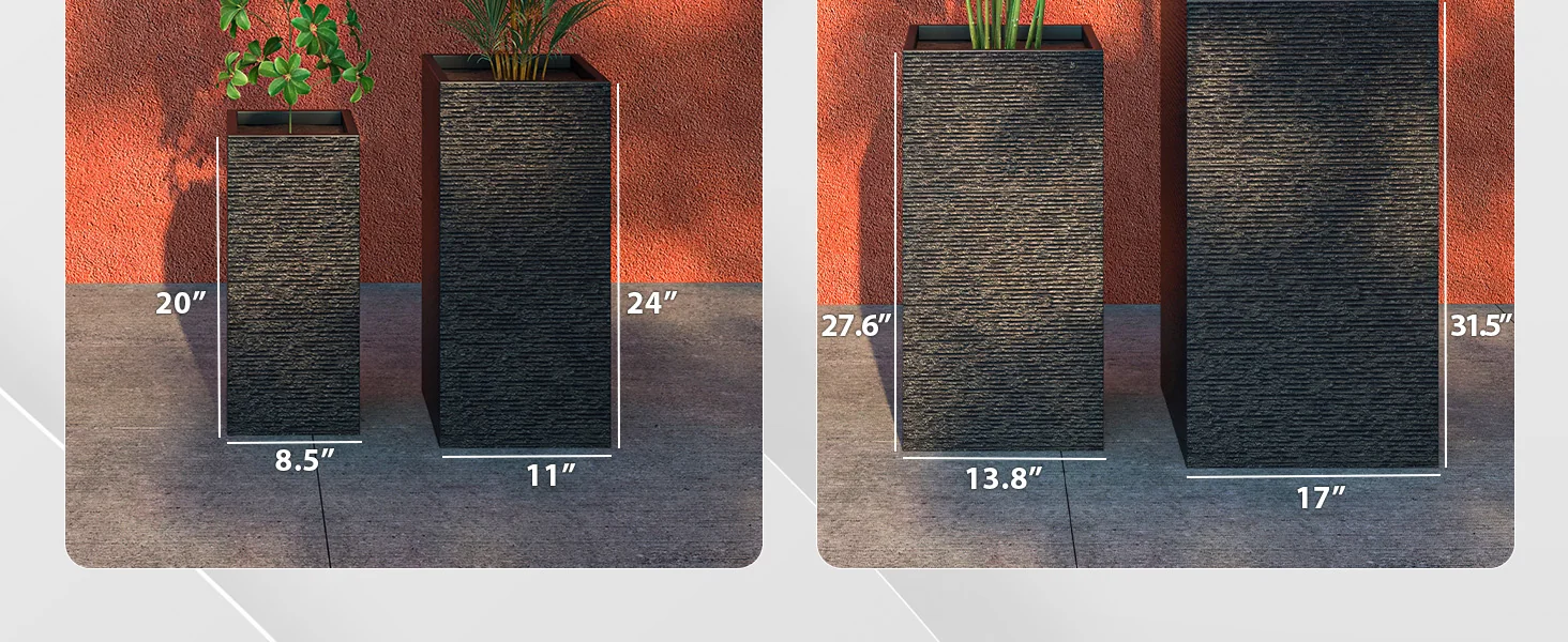 Basalt Planter Set Black