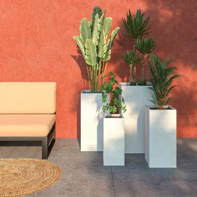 Basalt Planter Set White