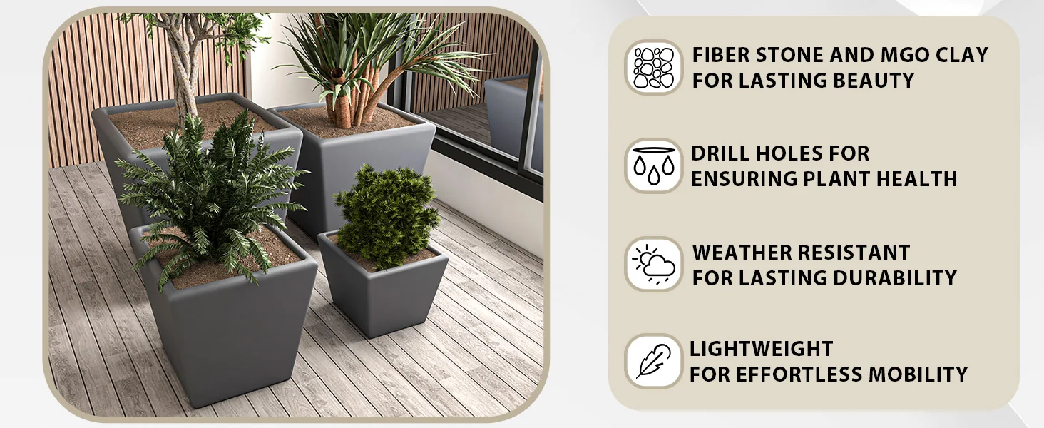 Blossom Planter set Dark Grey