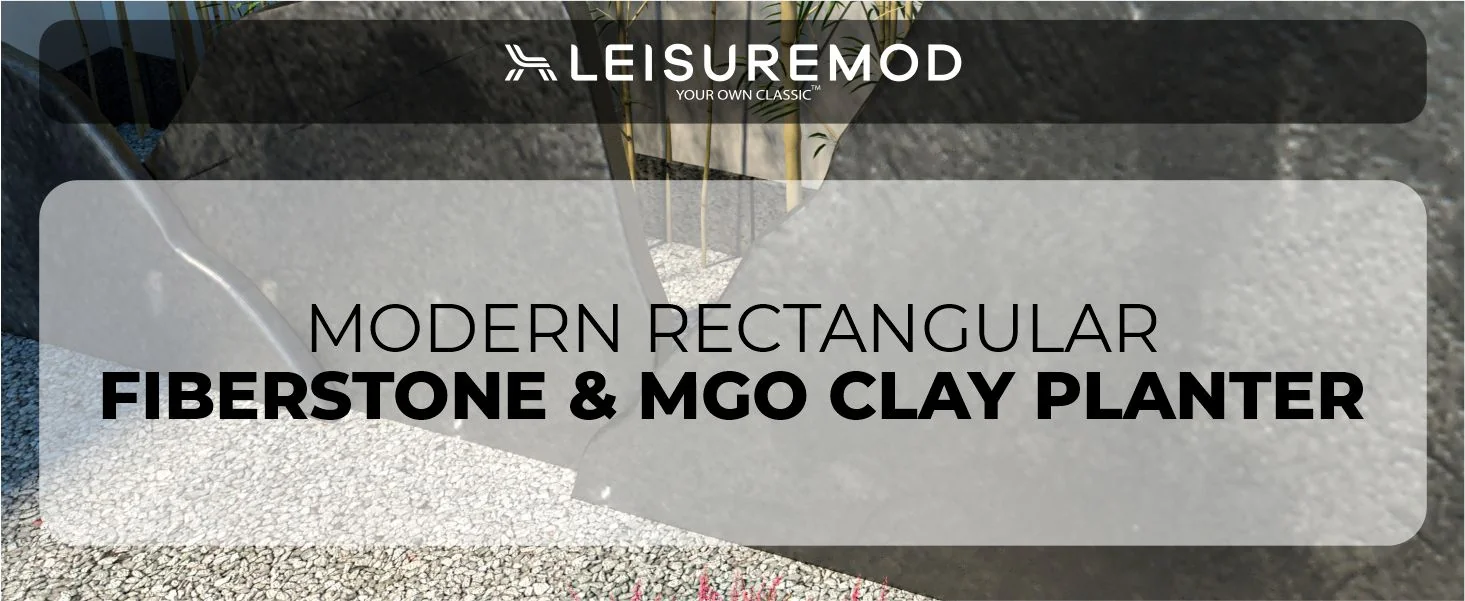 Bloom Series Poly Stone Planter 9" , 19.7" Long In Black