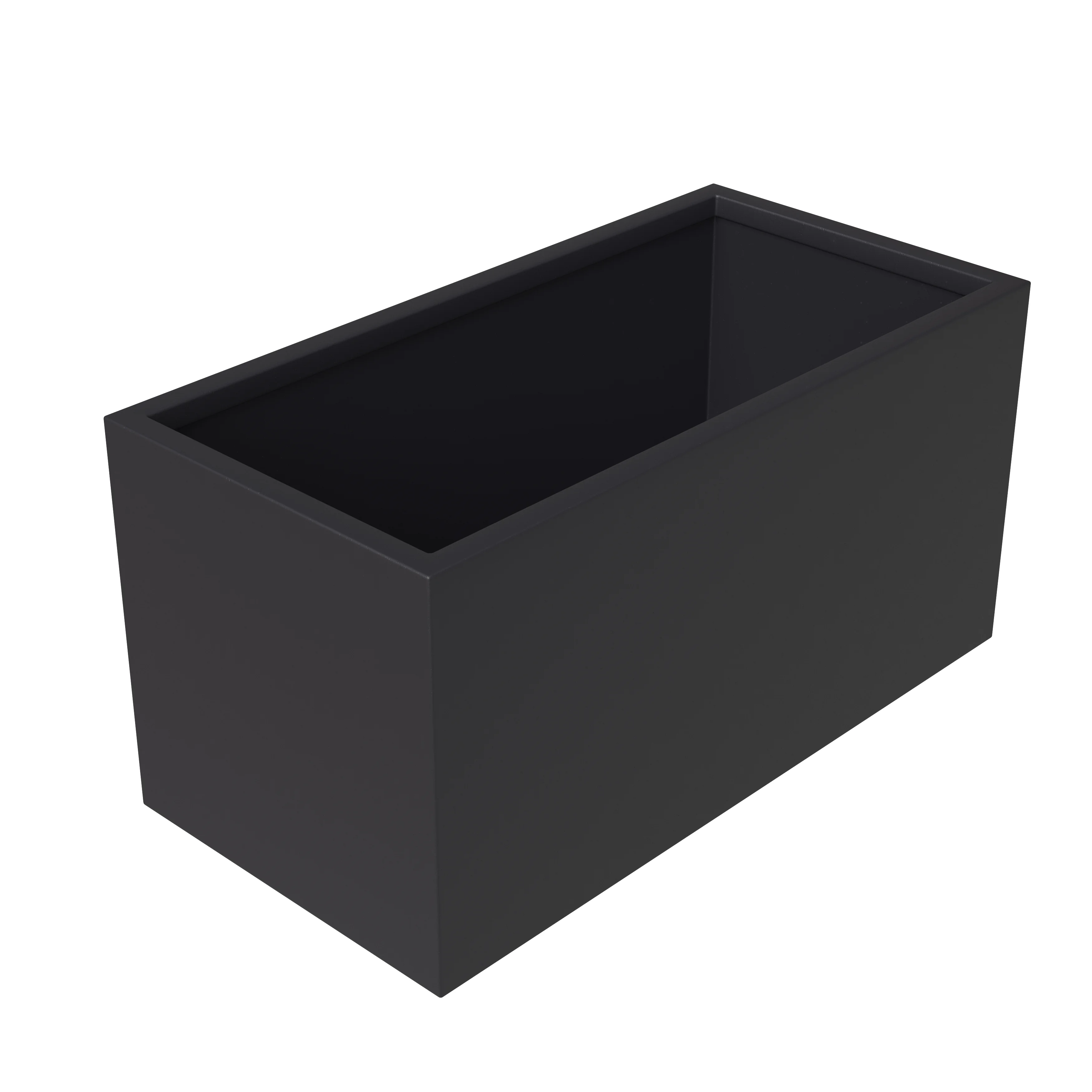 Bloom Series Poly Stone Planter 9" , 19.7" Long In Black
