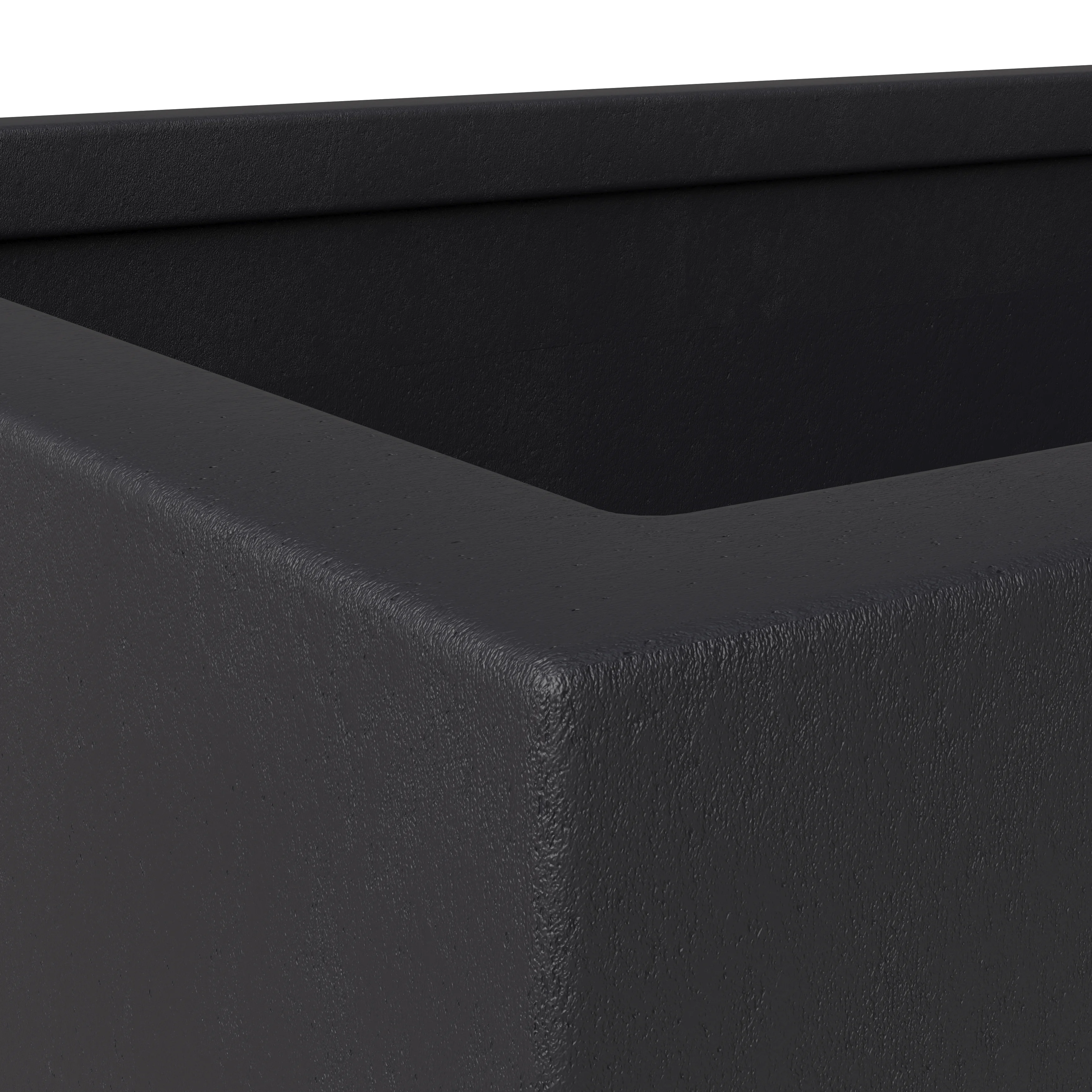 Bloom Series Poly Stone Planter 9" , 19.7" Long In Black