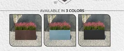 Bloom Series Poly Stone Planter 9" , 19.7" Long In Brown